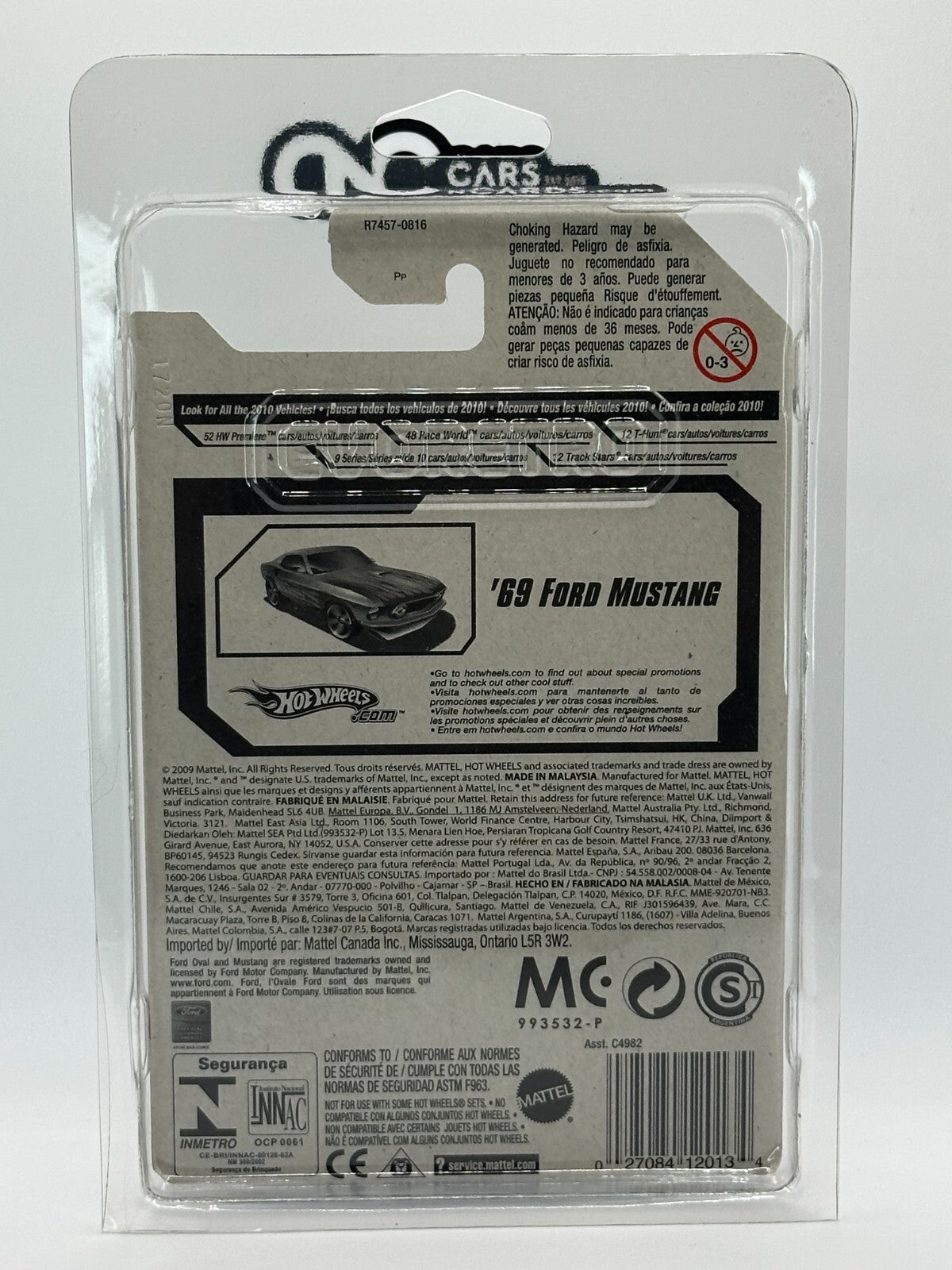 2010 Hot Wheels Super Treasure Hunt '10 '69 Ford Mustang 12/12 With Protector