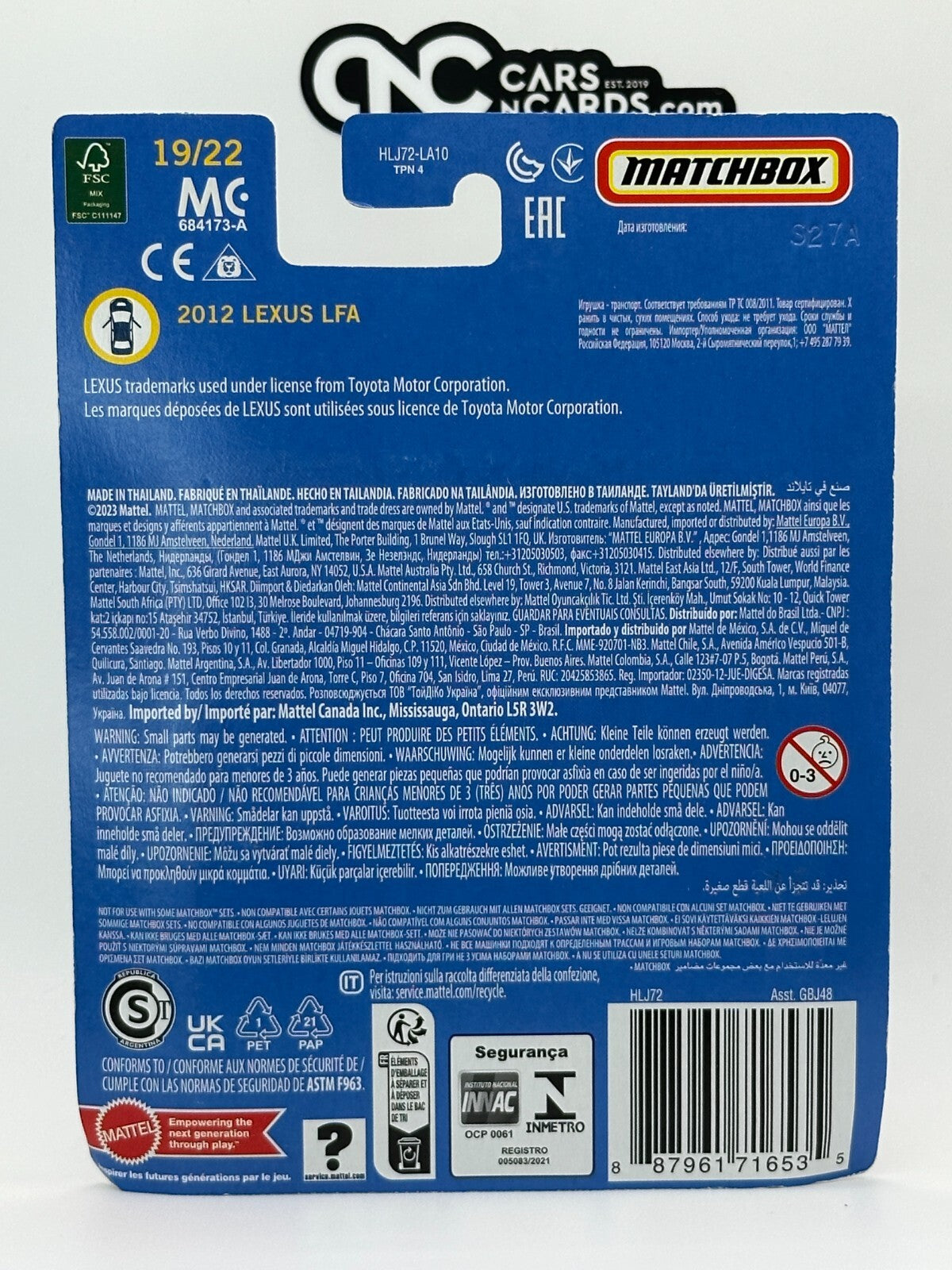 2023 Matchbox Collectors 19/22 2012 Lexus LFA (Soft Corners)