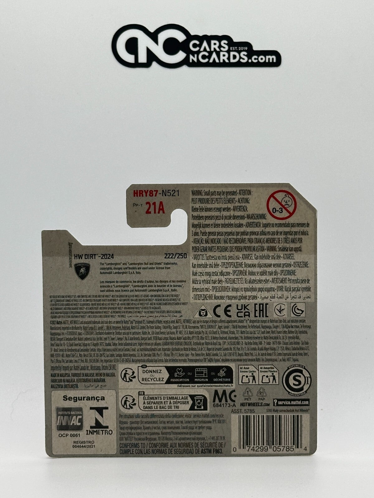 2024 Hot Wheels HW Dirt 6/10 Lamborghini Huracan Sterrato Orange Short Card