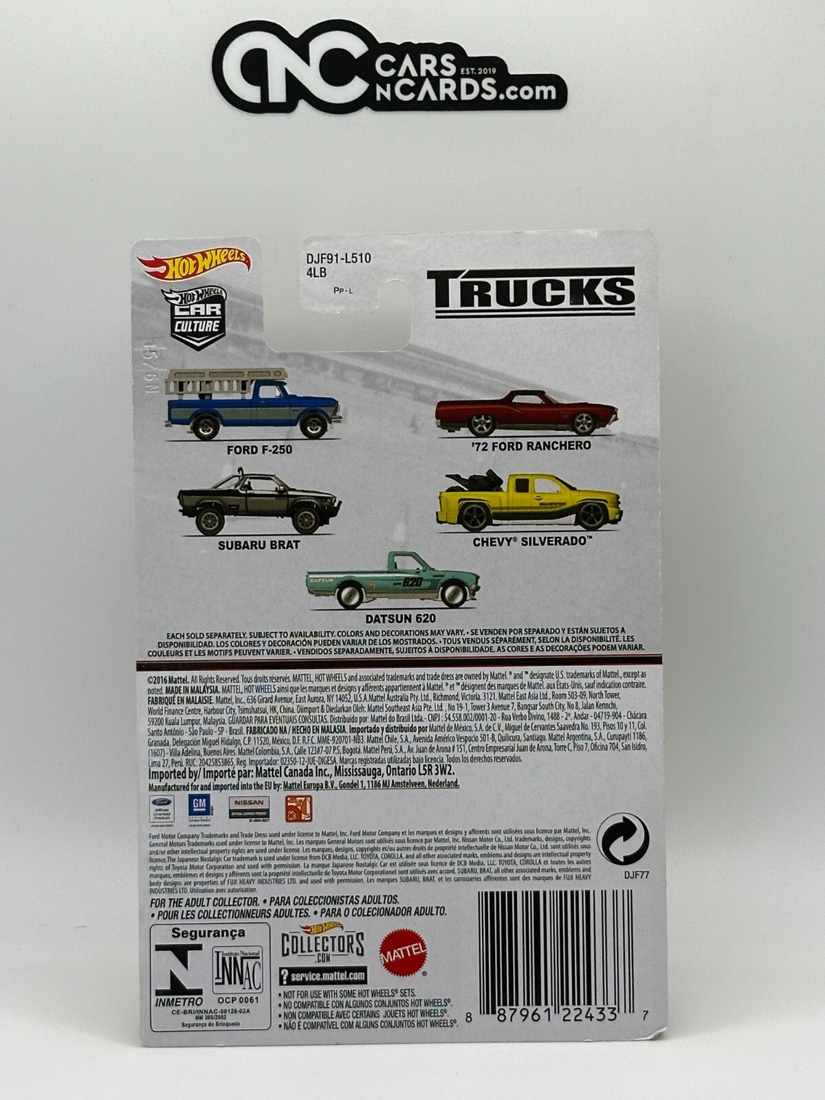 2016 Hot Wheels Premium Car Culture Premium Trucks Full Set of 5 With Protectors