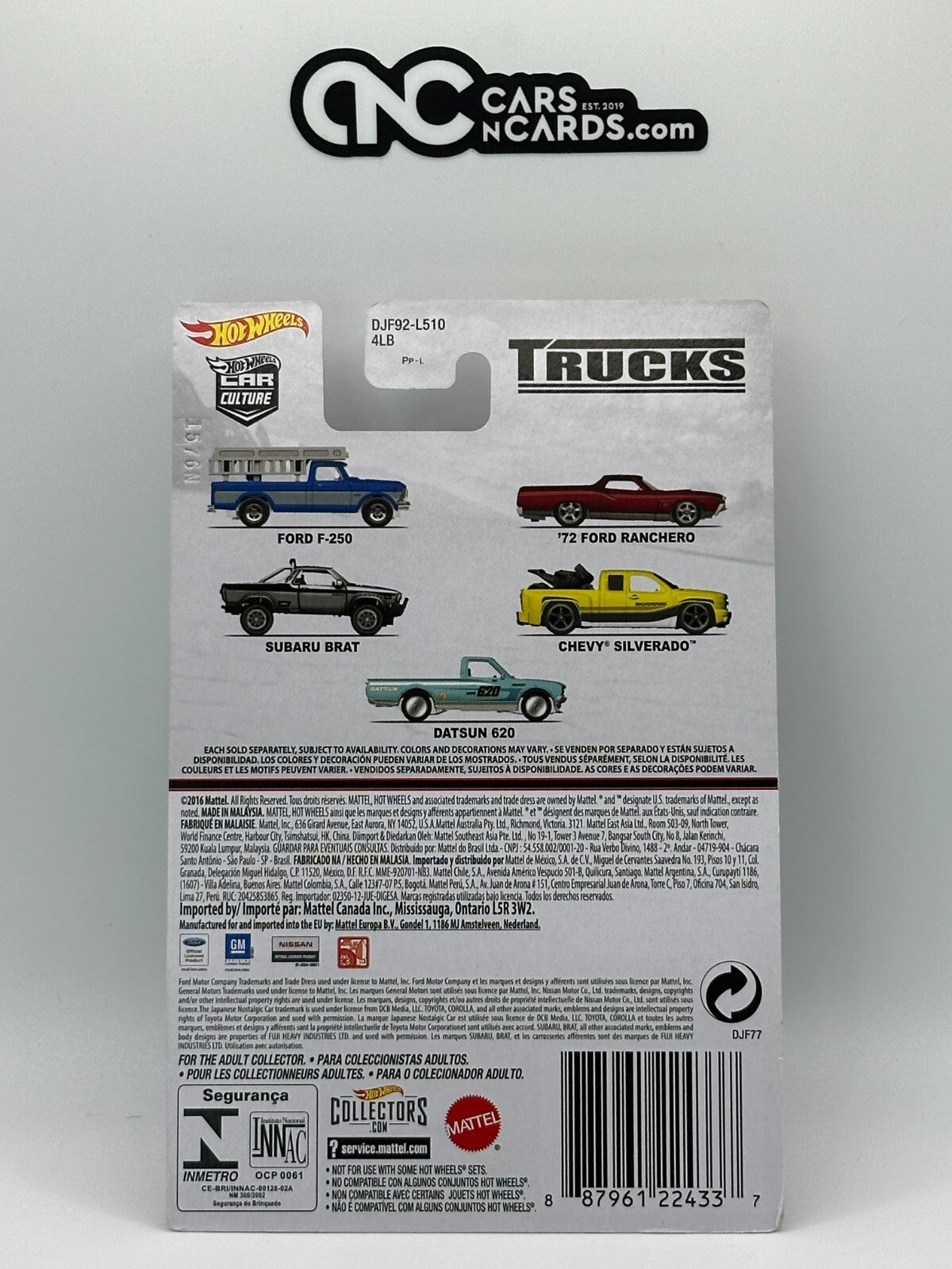 2016 Hot Wheels Premium Car Culture Premium Trucks Full Set of 5 With Protectors