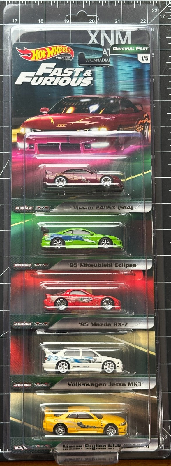 2019 Hot Wheels Premium Fast & Furious Original Fast Set of 5 With Protector