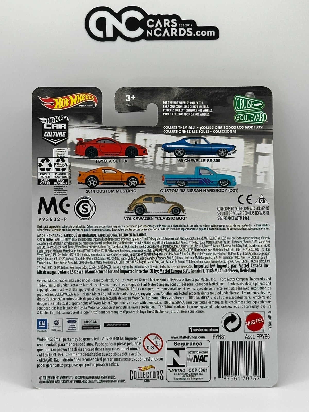2019 Hot Wheels Premium Car Culture Cruise Boulevard Toyota Supra With Protector
