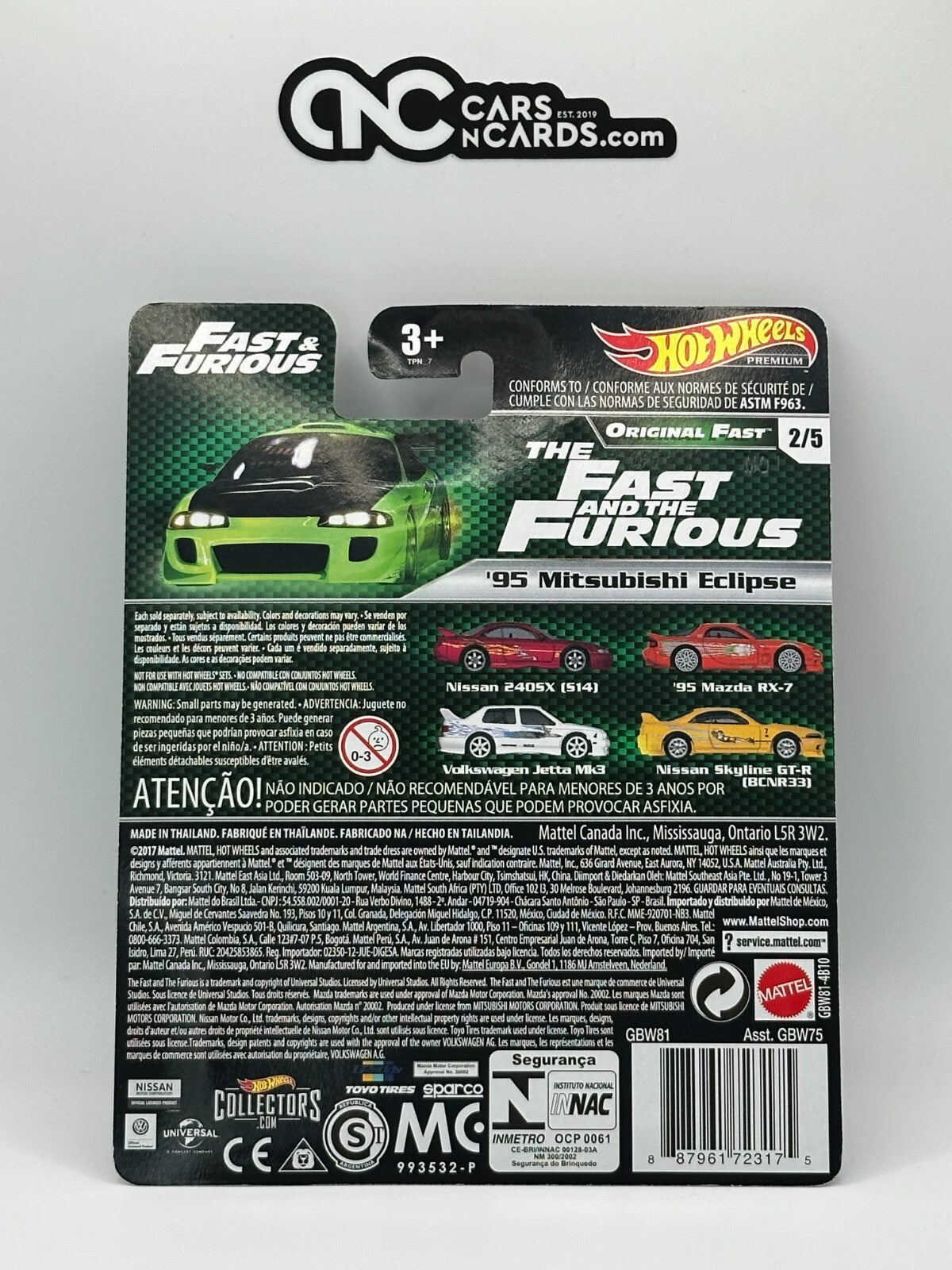 2019 Hot Wheels Premium Fast & Furious Original Fast Set of 5 With Protector