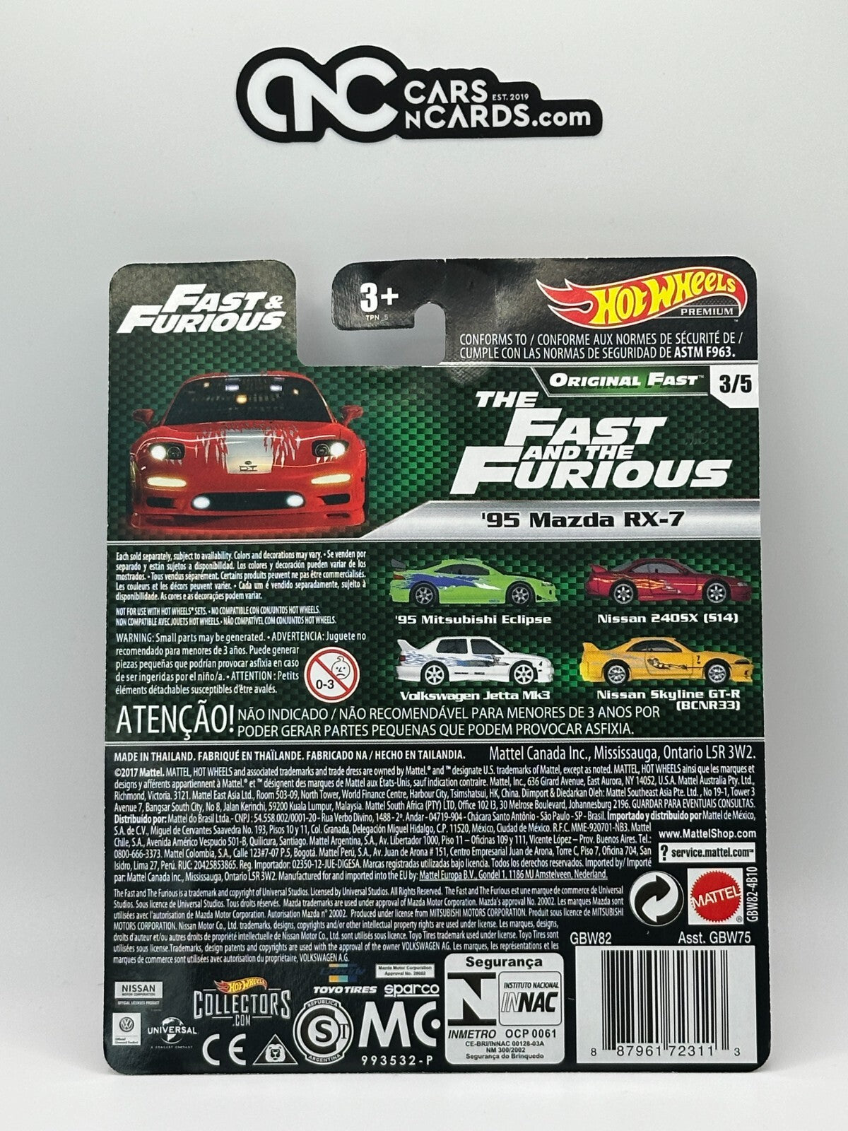 2019 Hot Wheels Premium Fast & Furious Original Fast Set of 5 With Protector
