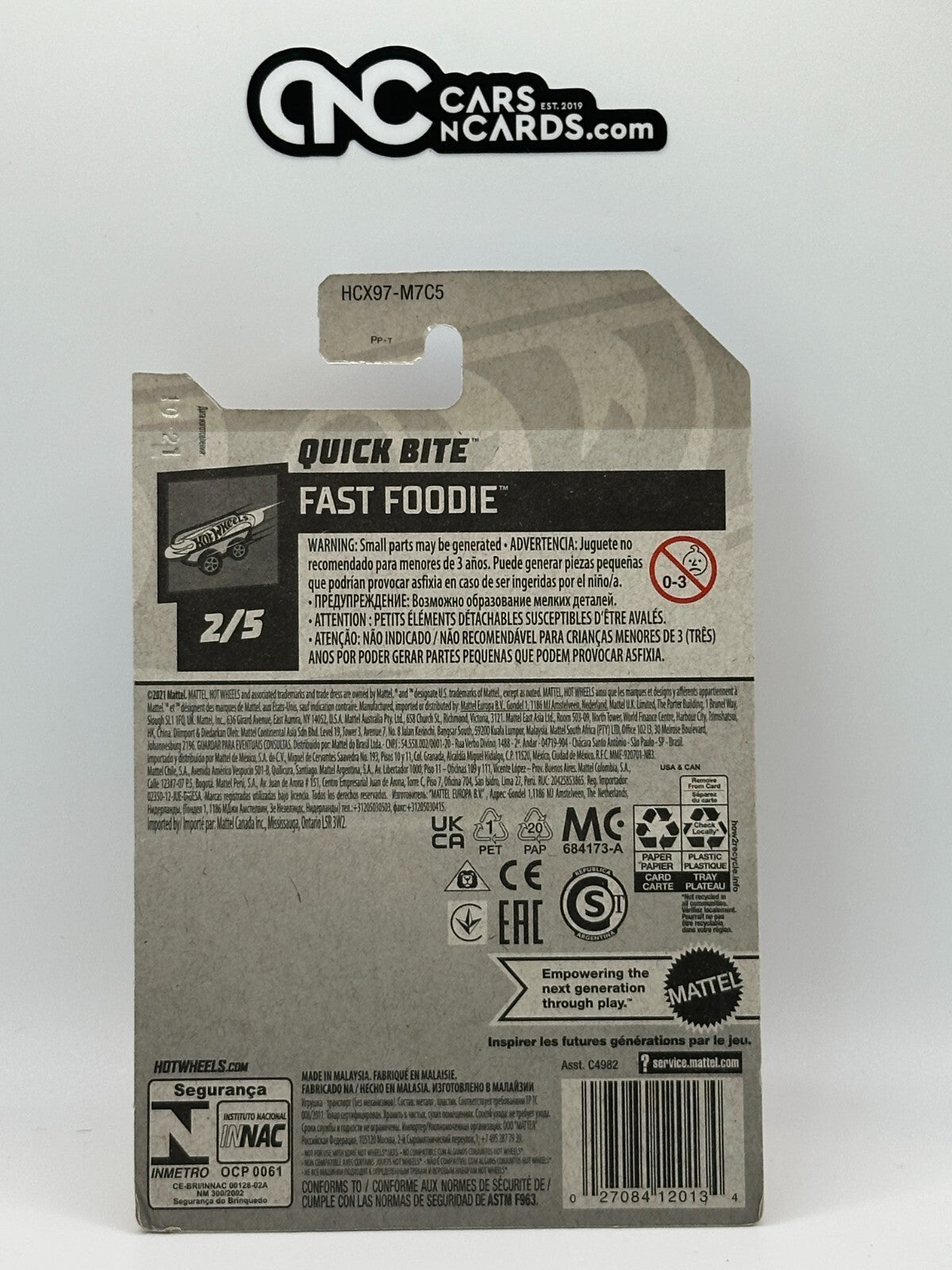 2022 Hot Wheels Fast Foodie 2/5 Quick Bite Treasure Hunt Hot Dogs (Card Crease)