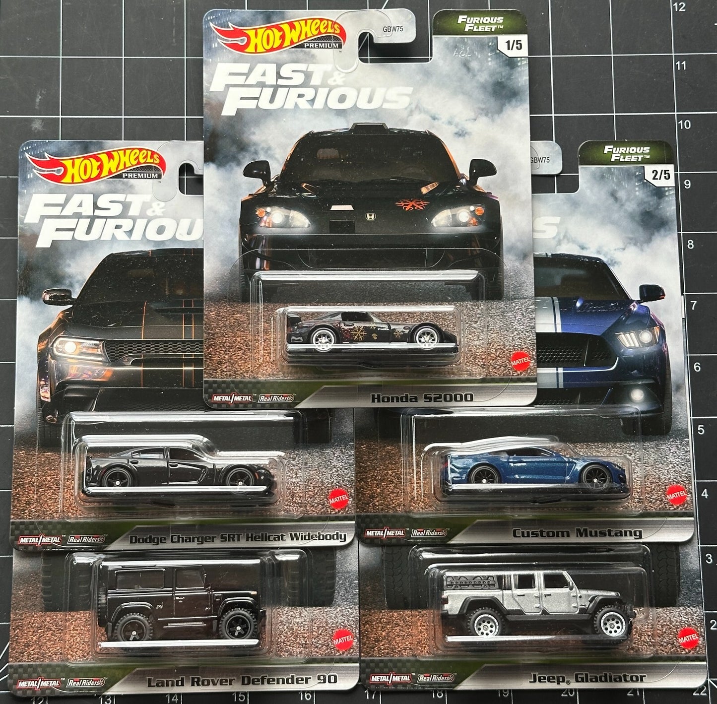 2021 Hot Wheels Premium Fast & Furious Furious Fleet Full Set of 5 Cars