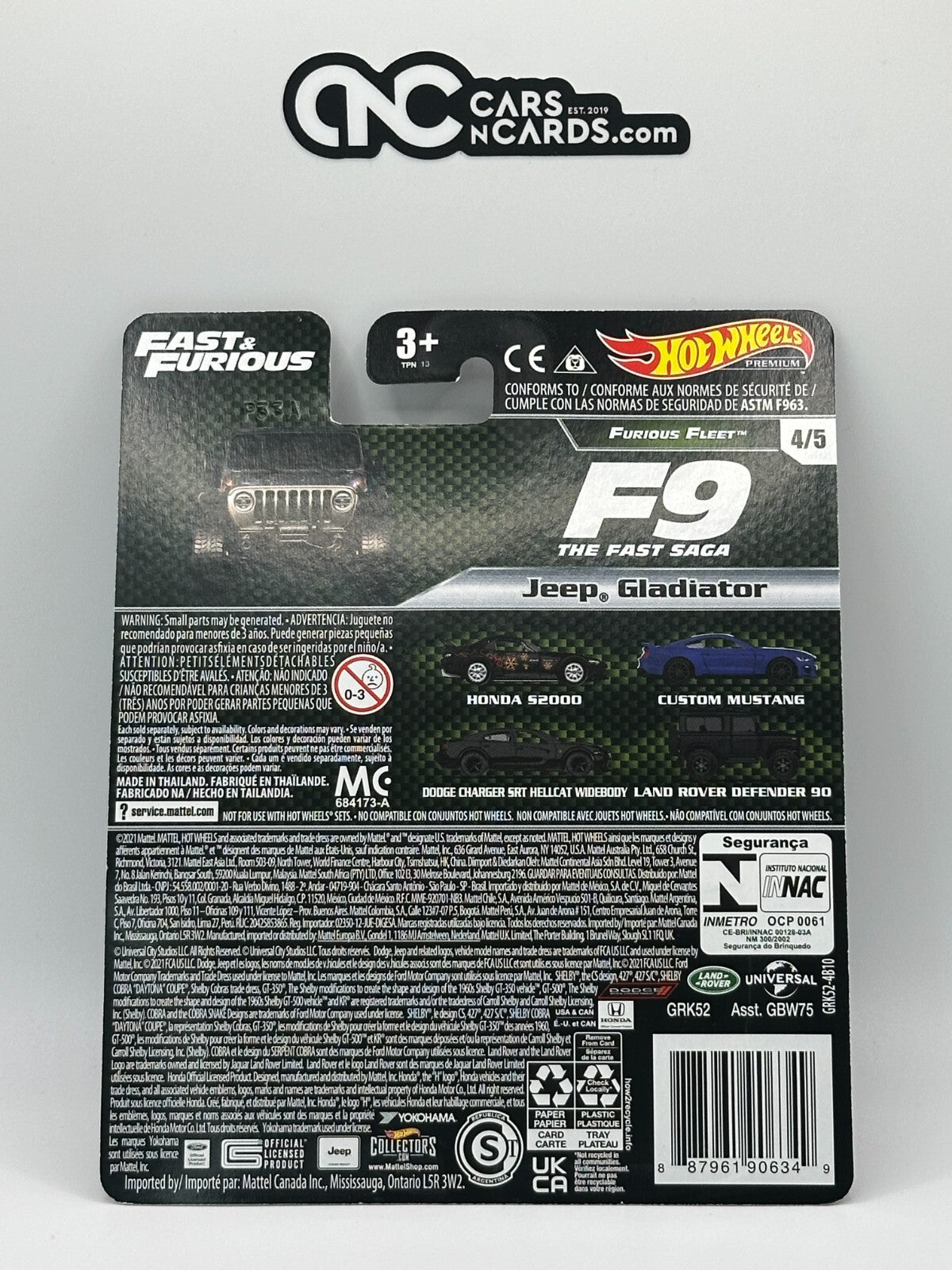 2021 Hot Wheels Premium Fast & Furious Furious Fleet Full Set of 5 Cars