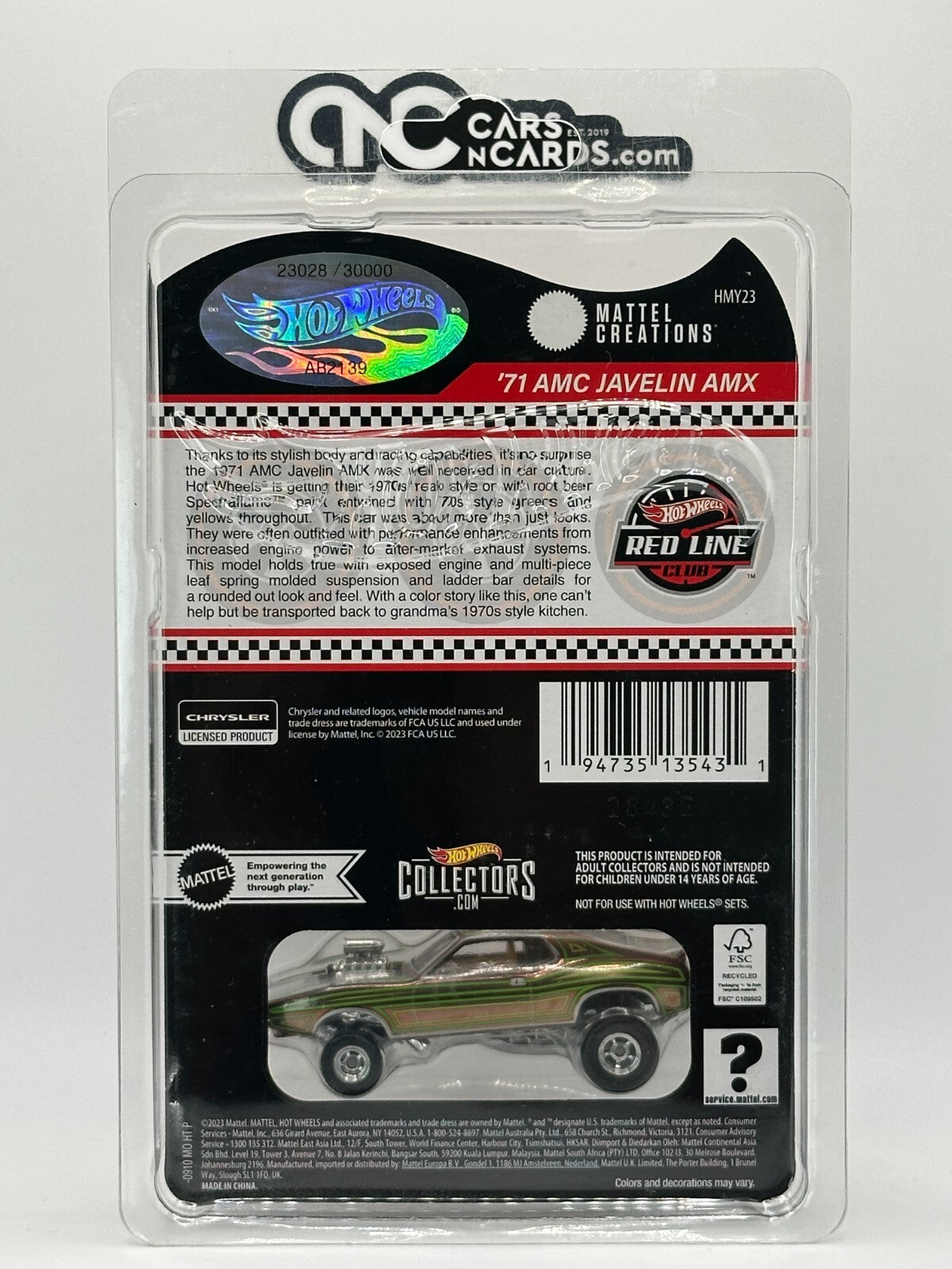 2024 Hot Wheels RLC '71 AMC Javelin AMX 23028/30000 With Protector
