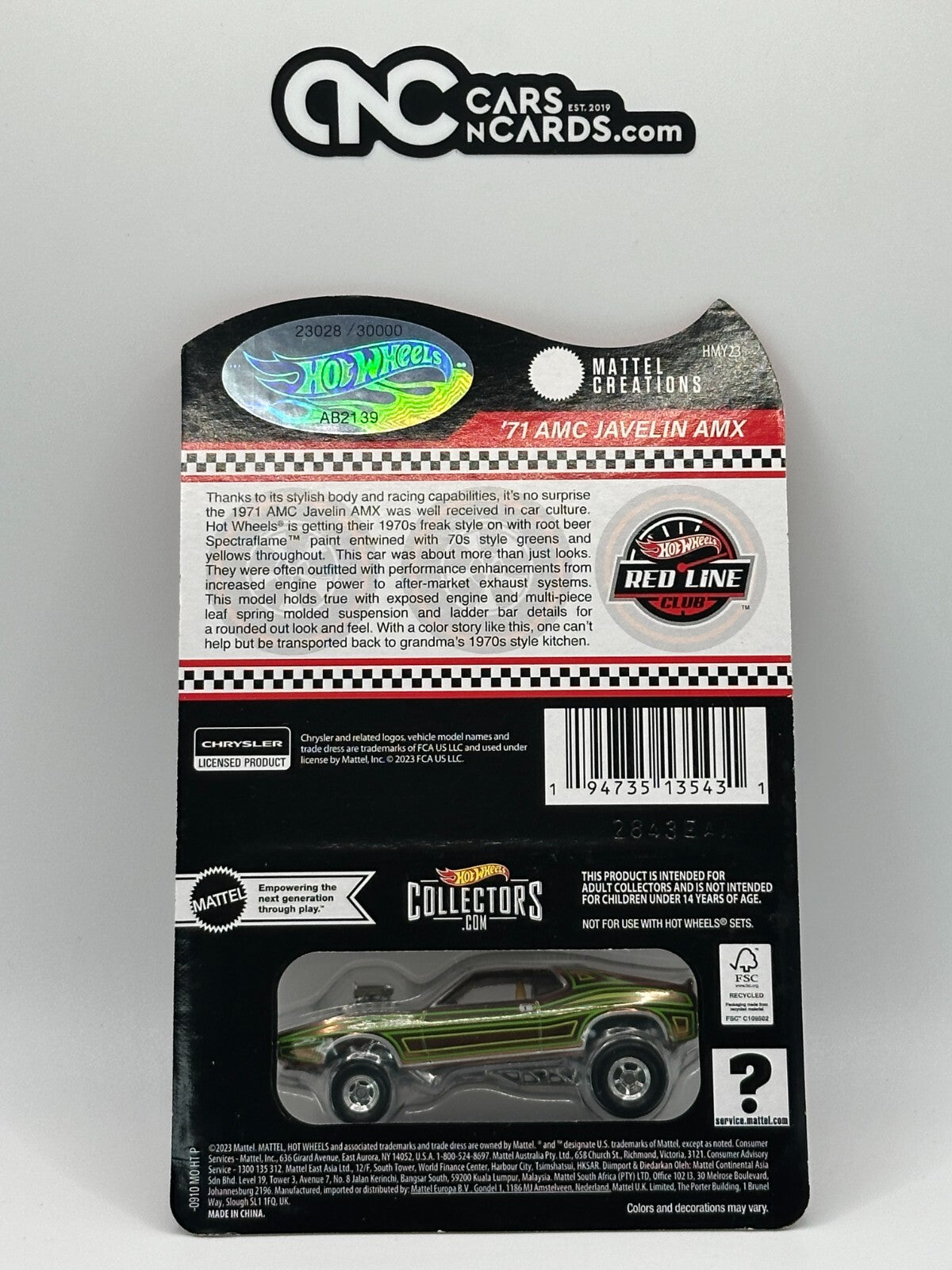 2024 Hot Wheels RLC '71 AMC Javelin AMX 23028/30000 With Protector