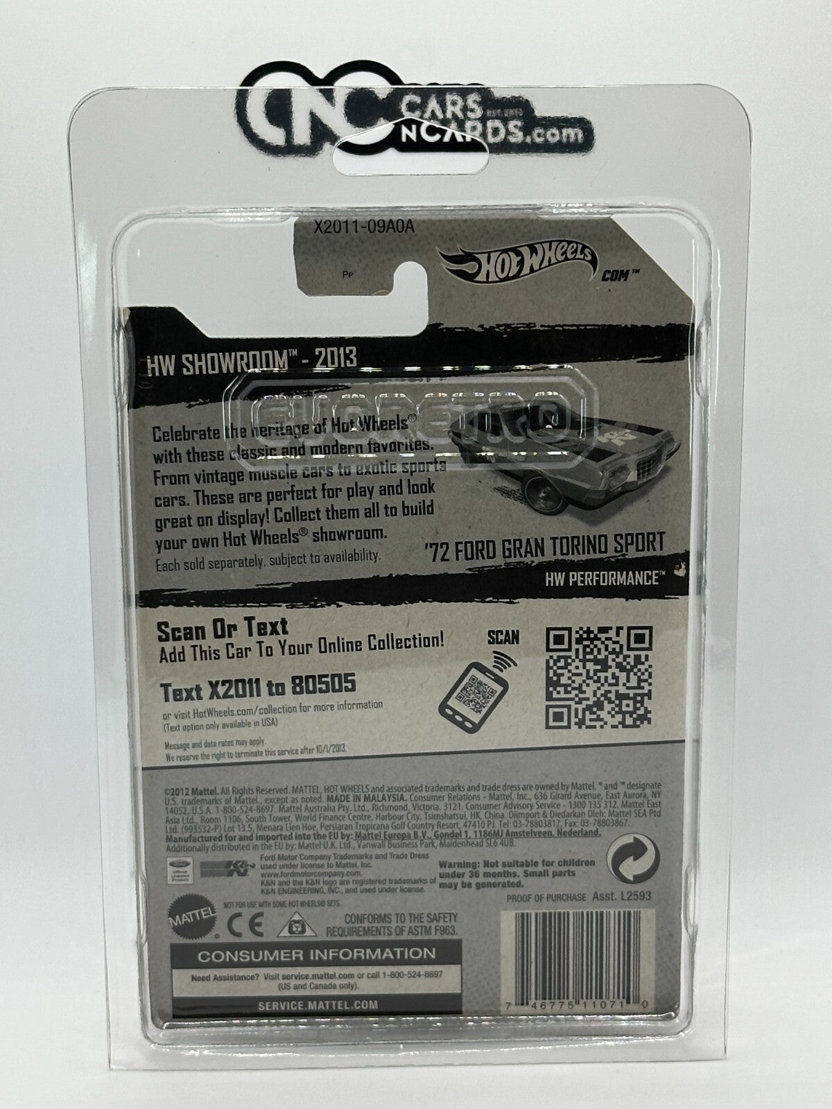 2013 Hot Wheels '72 Ford Gran Torino Sport Super Treasure Hunt With Protector
