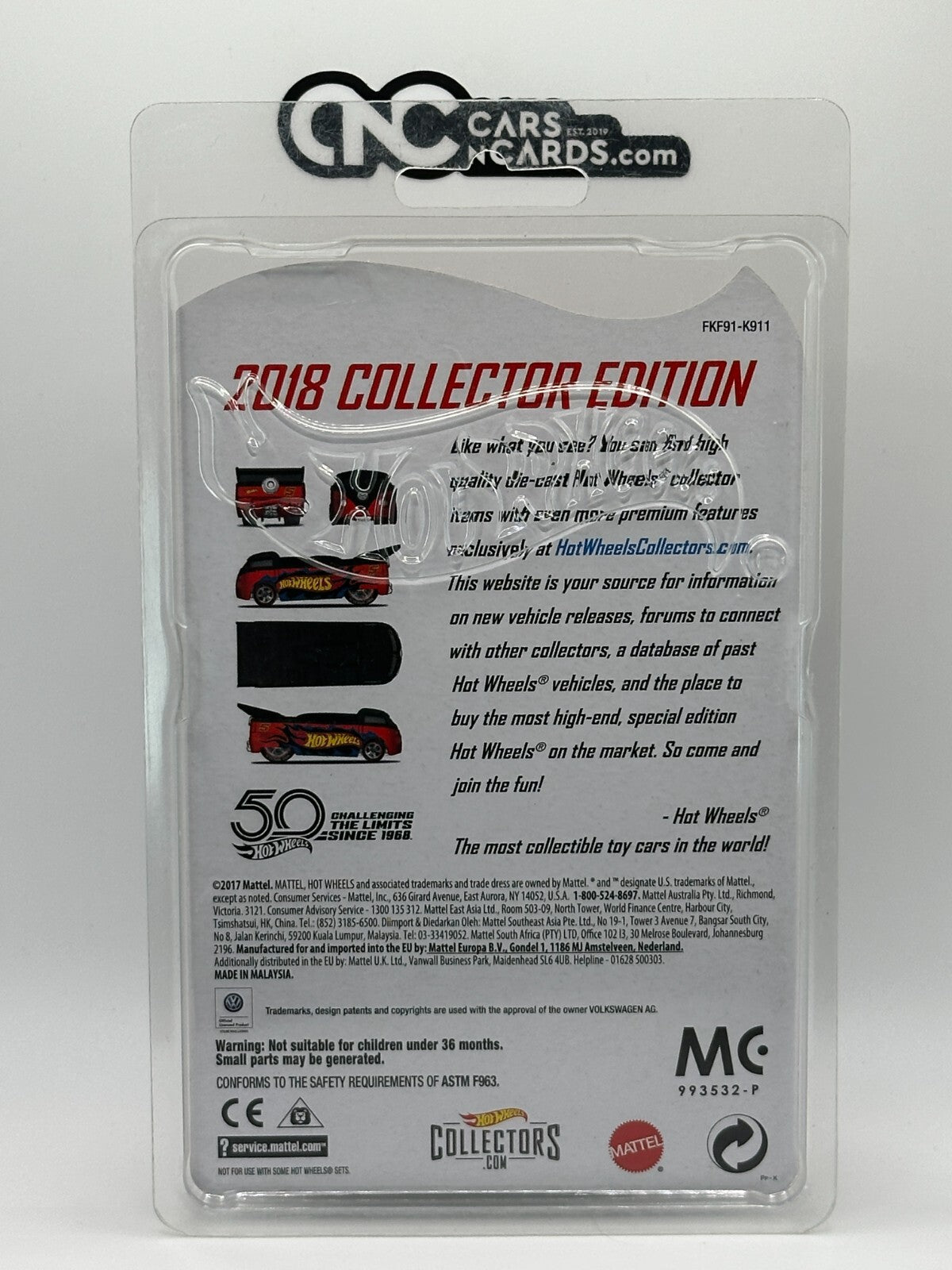 2018 Hot Wheels Collector Edition Mail In Volkswagen Drag Truck With Protector
