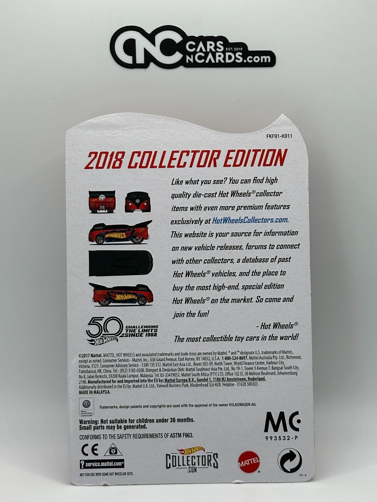 2018 Hot Wheels Collector Edition Mail In Volkswagen Drag Truck With Protector