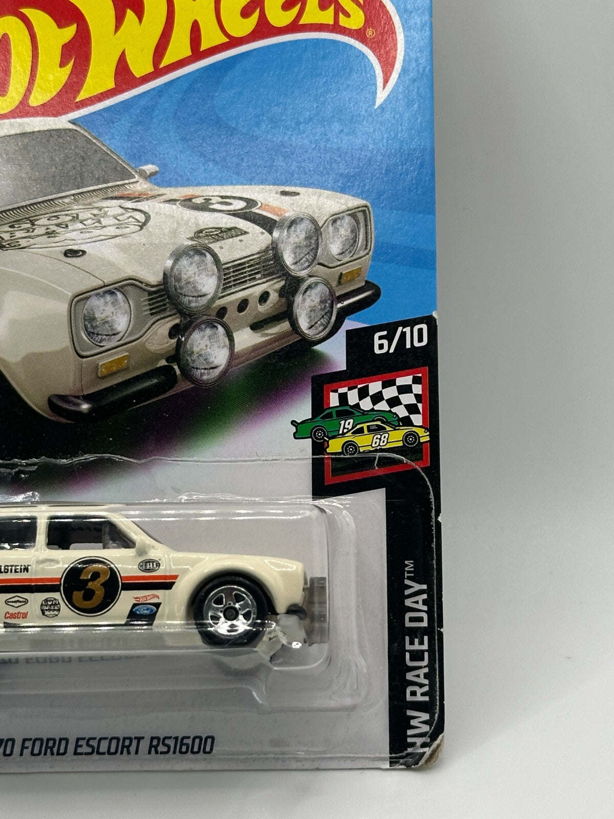2019 Hot Wheels HW Race Day 6/10 '70 Ford Escort RS1600 Gumball (Soft Corners)