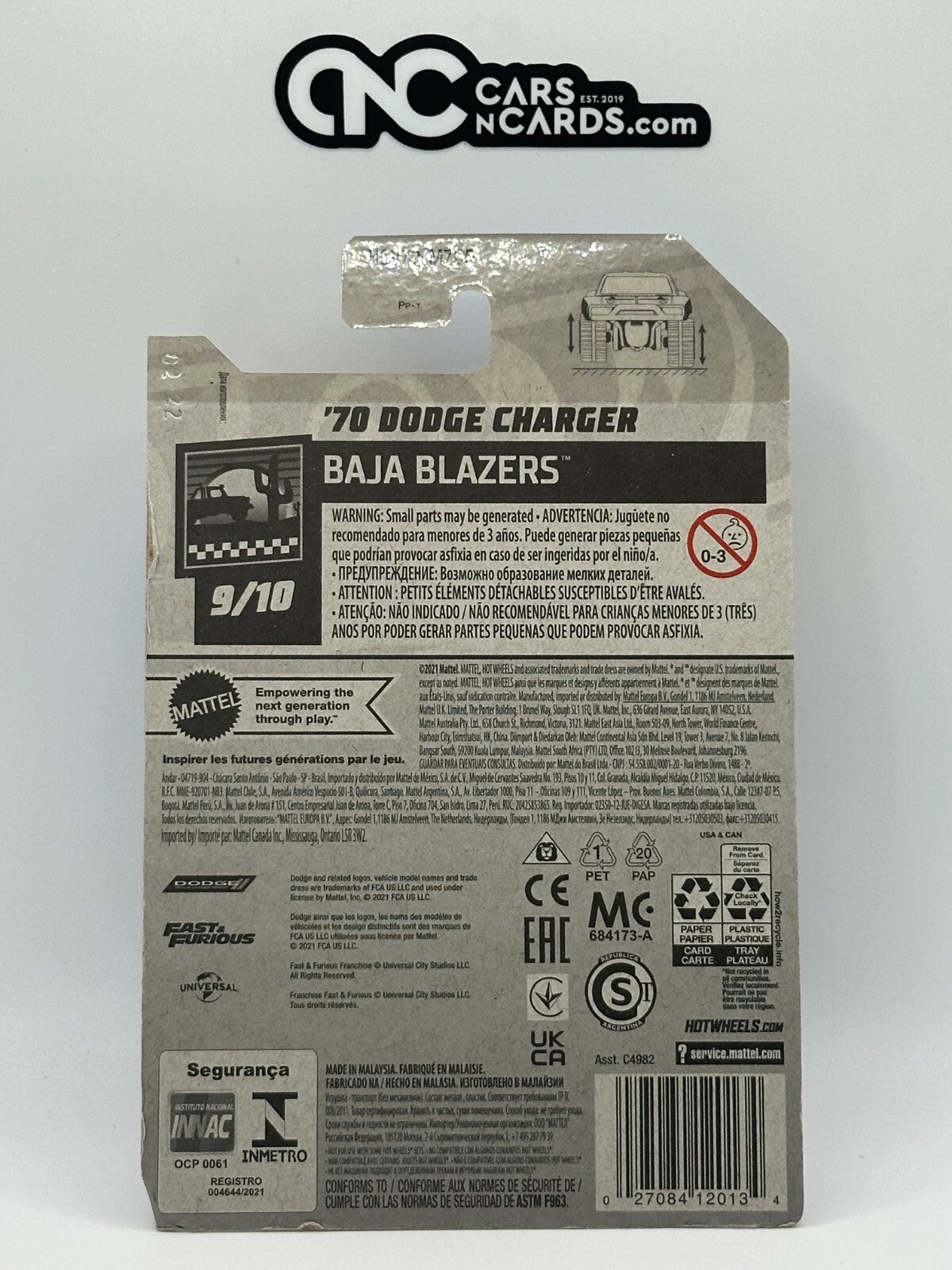 2022 Hot Wheels Baja Blazers 9/10 Fast & Furious 70 Dodge Charger (Soft Corners)