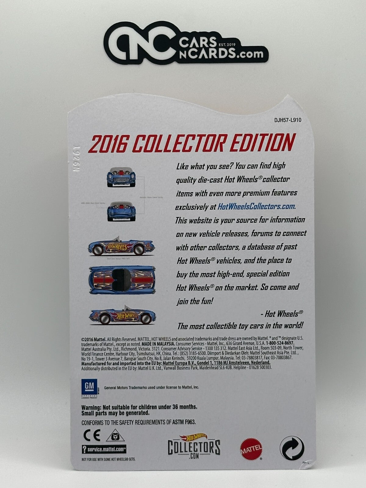 2016 Hot Wheels Mail In Collector Edition '55 Corvette With Protector
