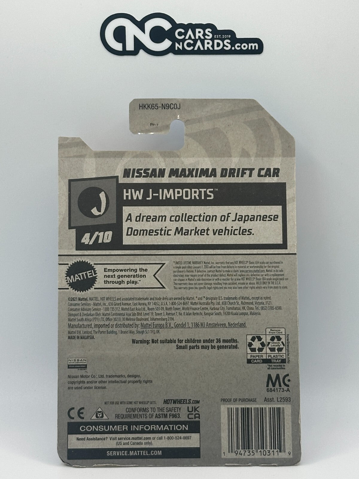 2023 Hot Wheels HW Wagons #4/5 Nissan Maxima Drift Car Blue (Card Damage)