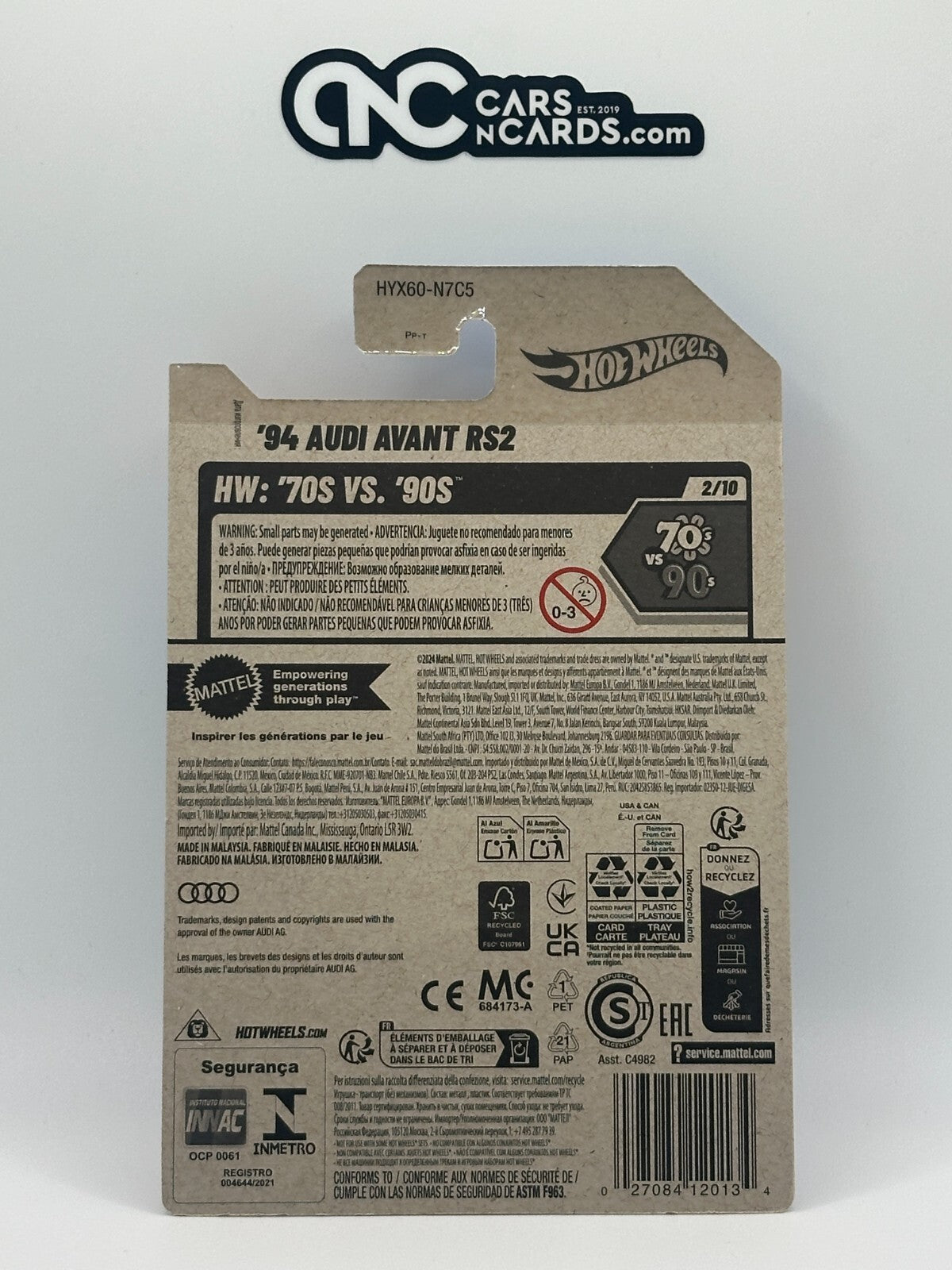 2025 Hot Wheels HW: '70s VS. '90s 2/10 '94 Audi Avant RS2 White