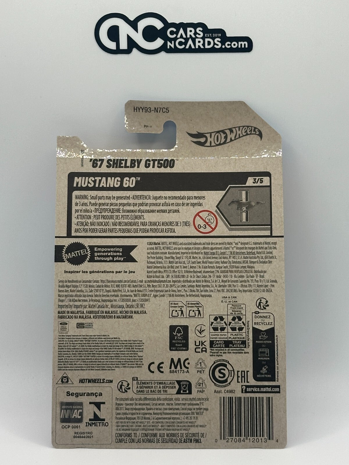 2025 Hot Wheels Mustang 60 #3/5 '67 Shelby GT500 White (Soft Corners)