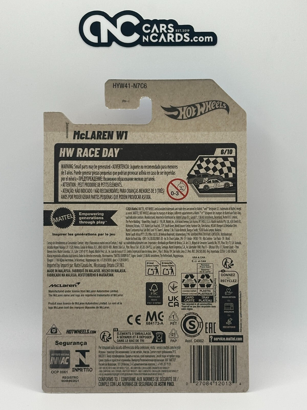 2025 Hot Wheels HW Race Day 6/10 McLaren W1 Orange (Soft Corners)