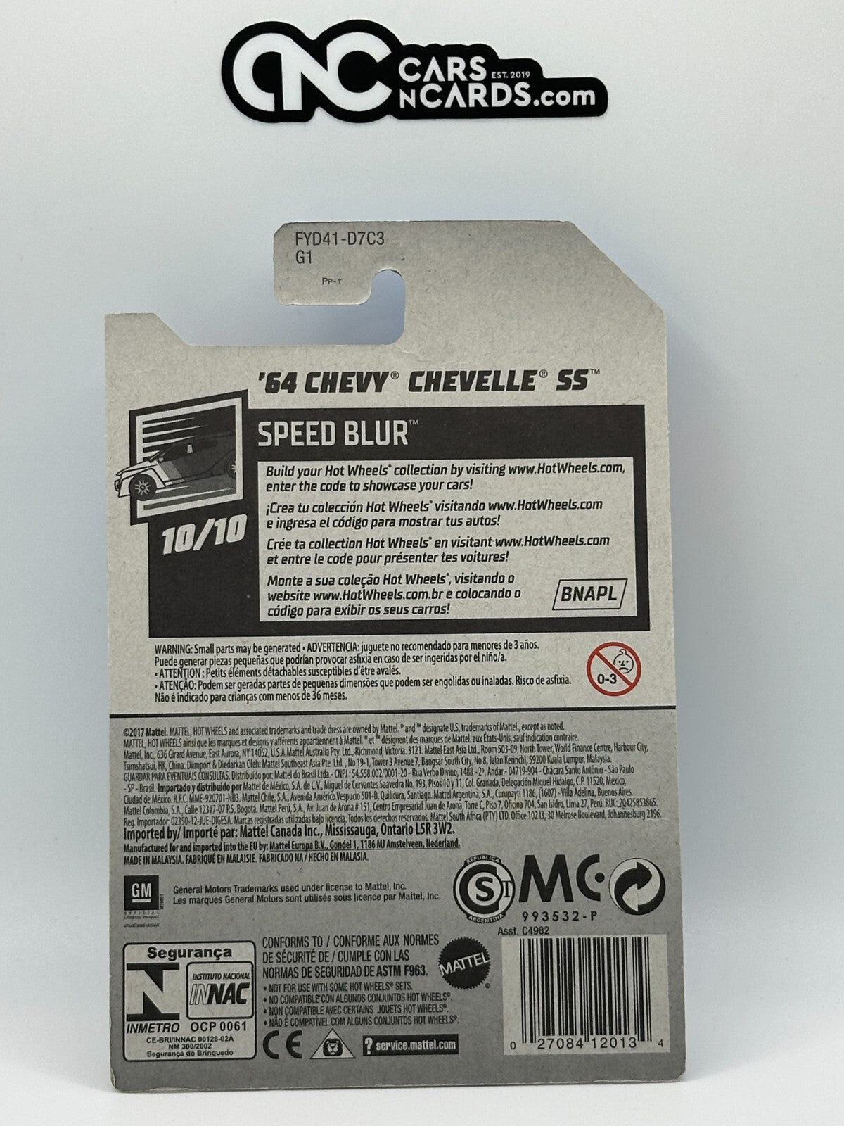 2019 Hot Wheels Speed Blur 10/10 '64 Chevy Chevelle SS