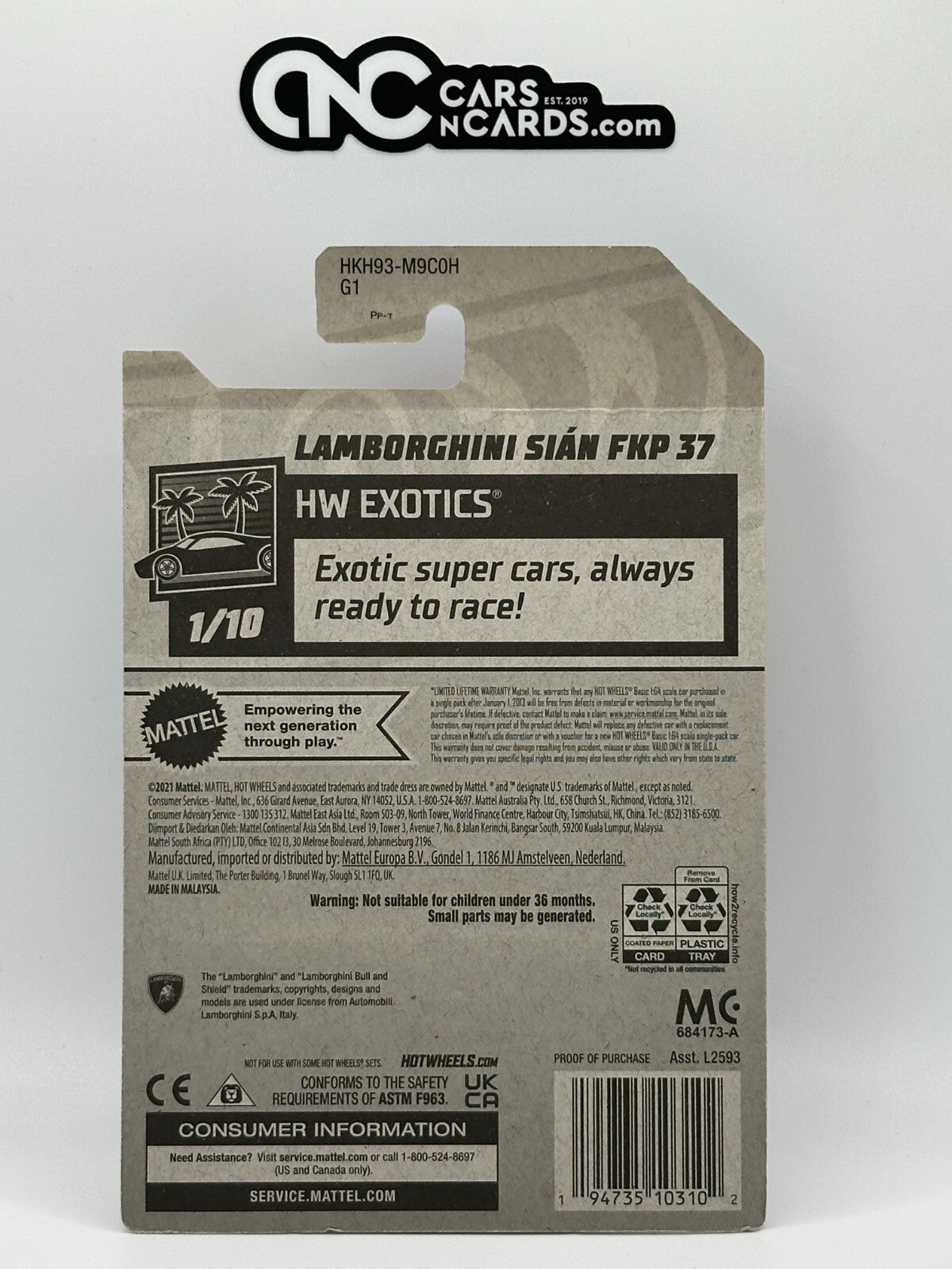 2023 Hot Wheels HW Exotics 1/10 Lamborghini Sian FKP 37 Orange