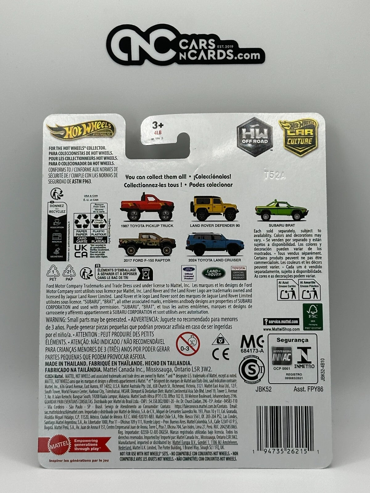 2025 Hot Wheels Premium Car Culture HW Off Road 5/5 Toyota Land Cruiser Blue