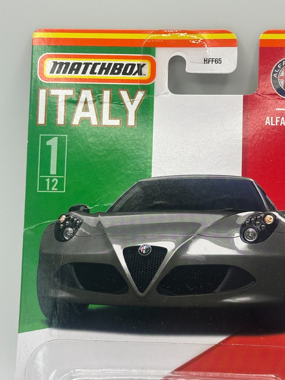 2021 Matchbox Italy Series 1/12 Alfa Romeo 4C (Card Damage)
