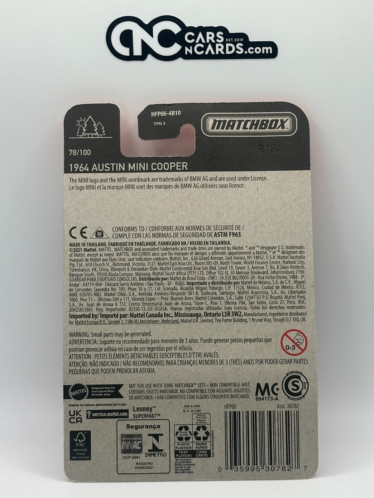 2022 Matchbox 1964 Austin Mini Cooper Pink 78/100