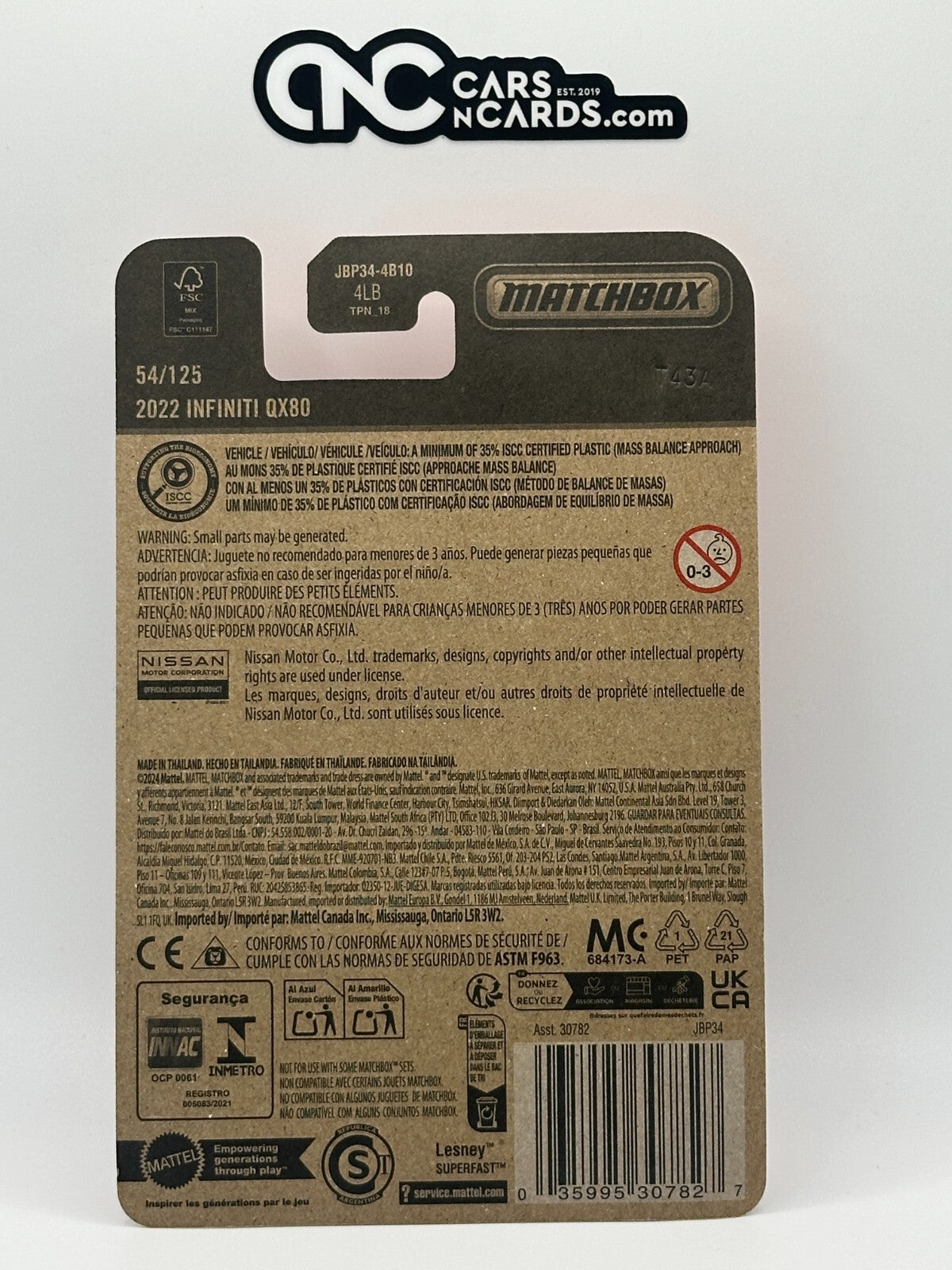 2025 Matchbox 54/125 2022 Infiniti QX80 Red