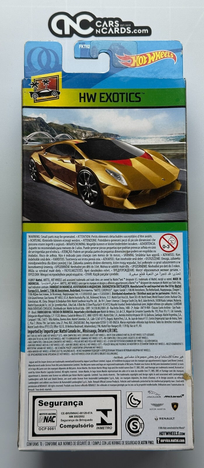 2017 Hot Wheels HW Exotics 5 Pack Lamborghini/Renault/Jaguar/McLaren/Aston