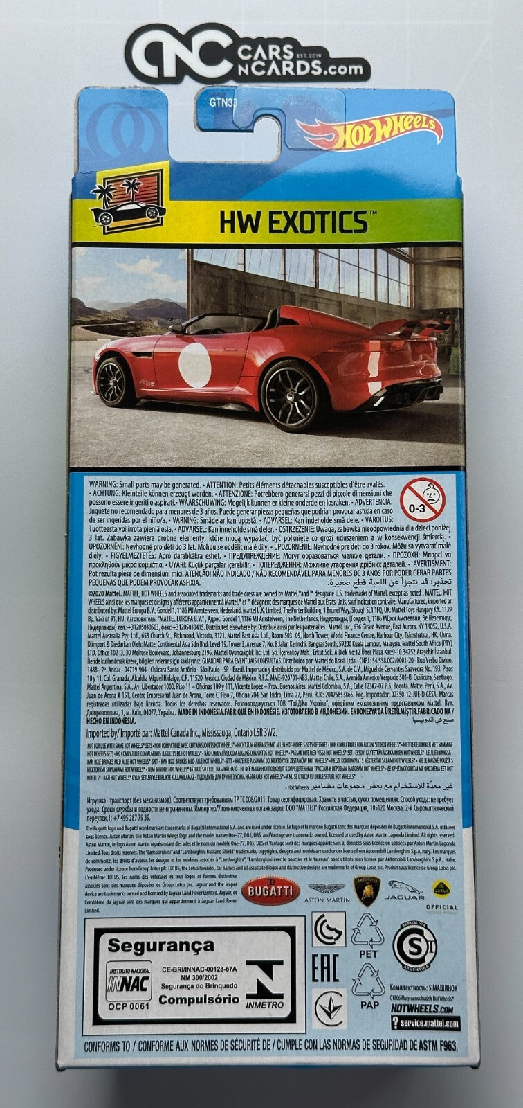 2020 Hot Wheels HW Exotics 5 Pack Bugatti/Aston/Lamborghini/Lotus/Jaguar