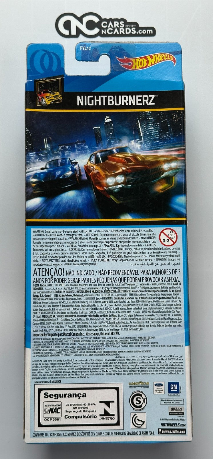 2018 Hot Wheels Nightburnerz 5 Pack Nissan Skyline/Mad Manga/Ford Escort/Miata