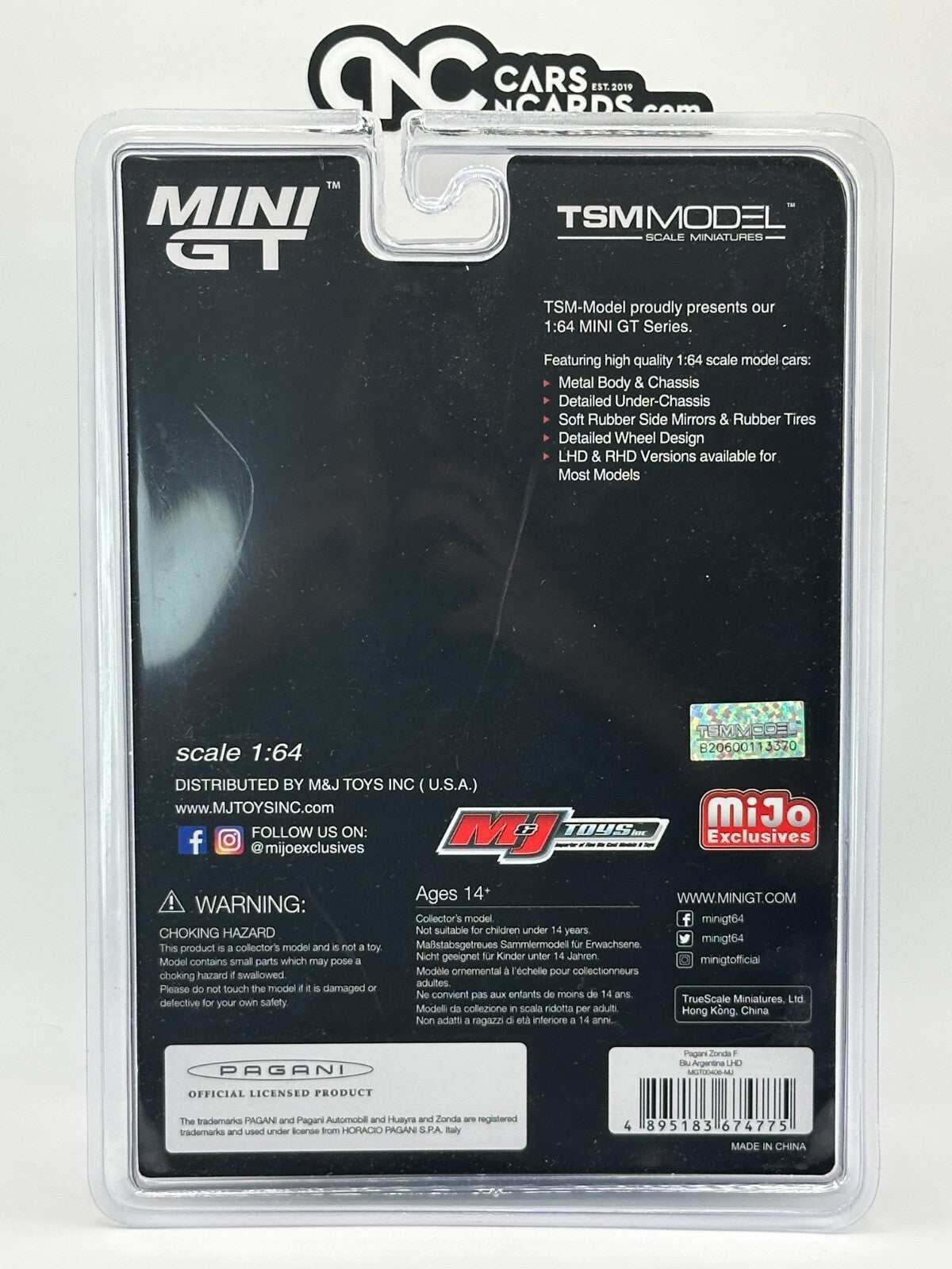 Mini GT MIJO Exclusives Pagani Zonda F Blu Argentina