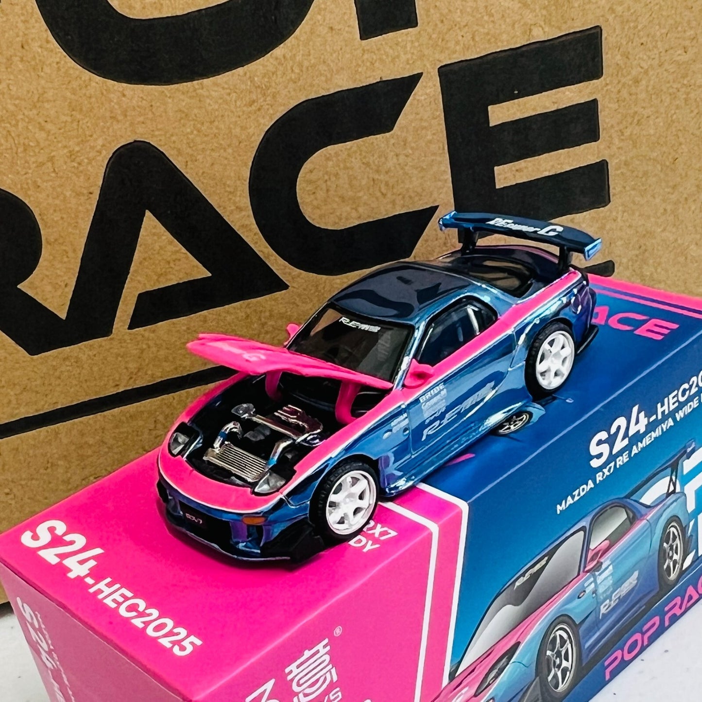 POPRACE HEC 2025 1:64 MAZDA RX7 RE AMEMIYA WIDE BODY S24-HEC2025