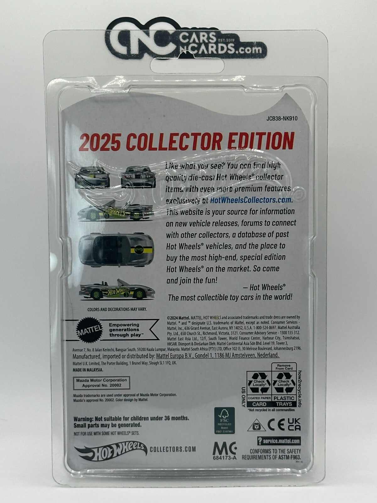 2025 Hot Wheels Mail In Collector Edition 2004 Mazda Mazdaspeed Miata Zamac