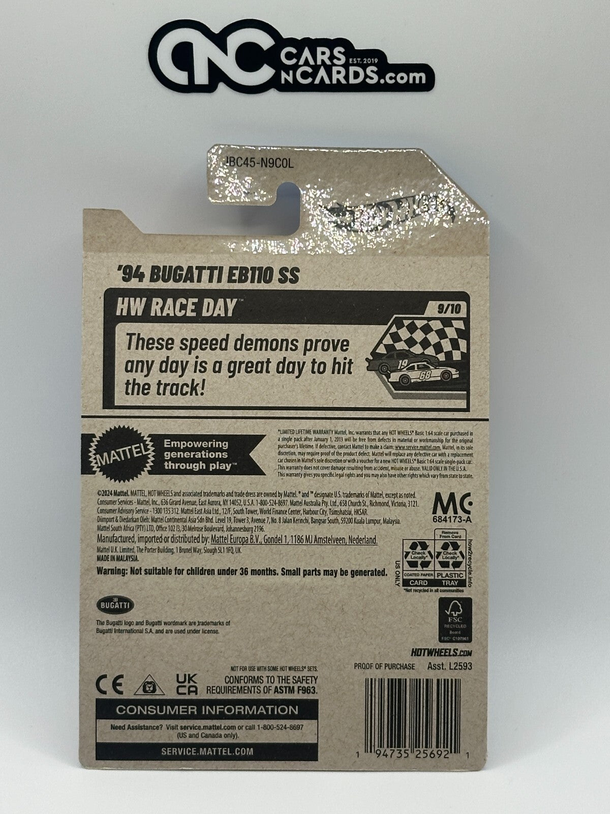 2025 Hot Wheels Super Treasure Hunt '94 Bugatti EB110 SS With Protector