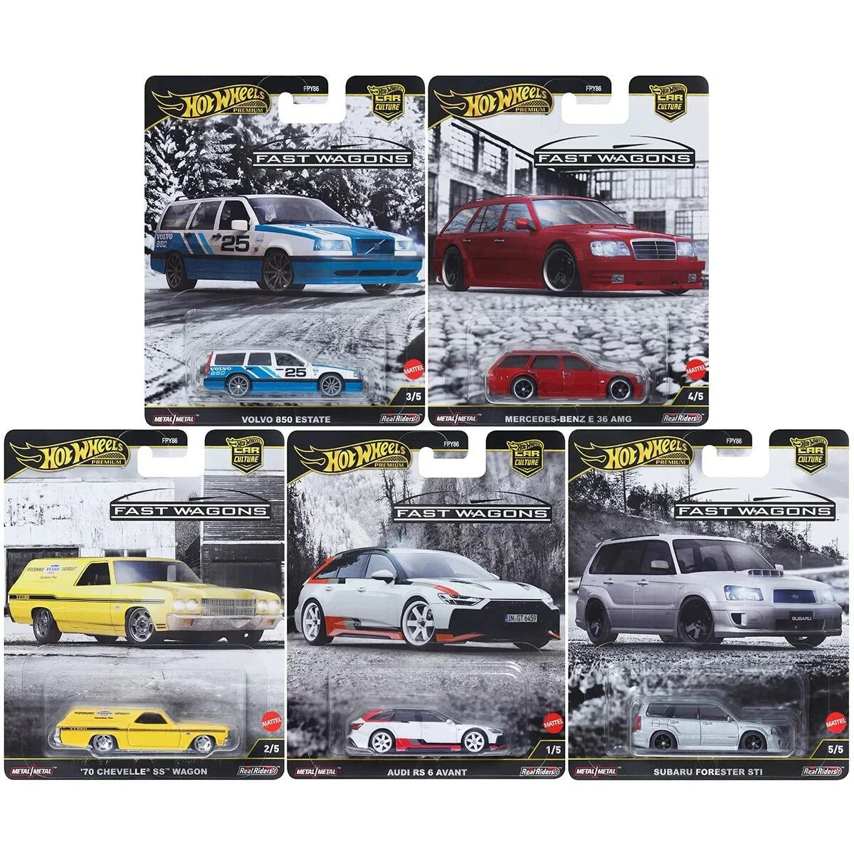2025 Hot Wheels Premium Car Culture Fast Wagons Full Set of 5 Cars