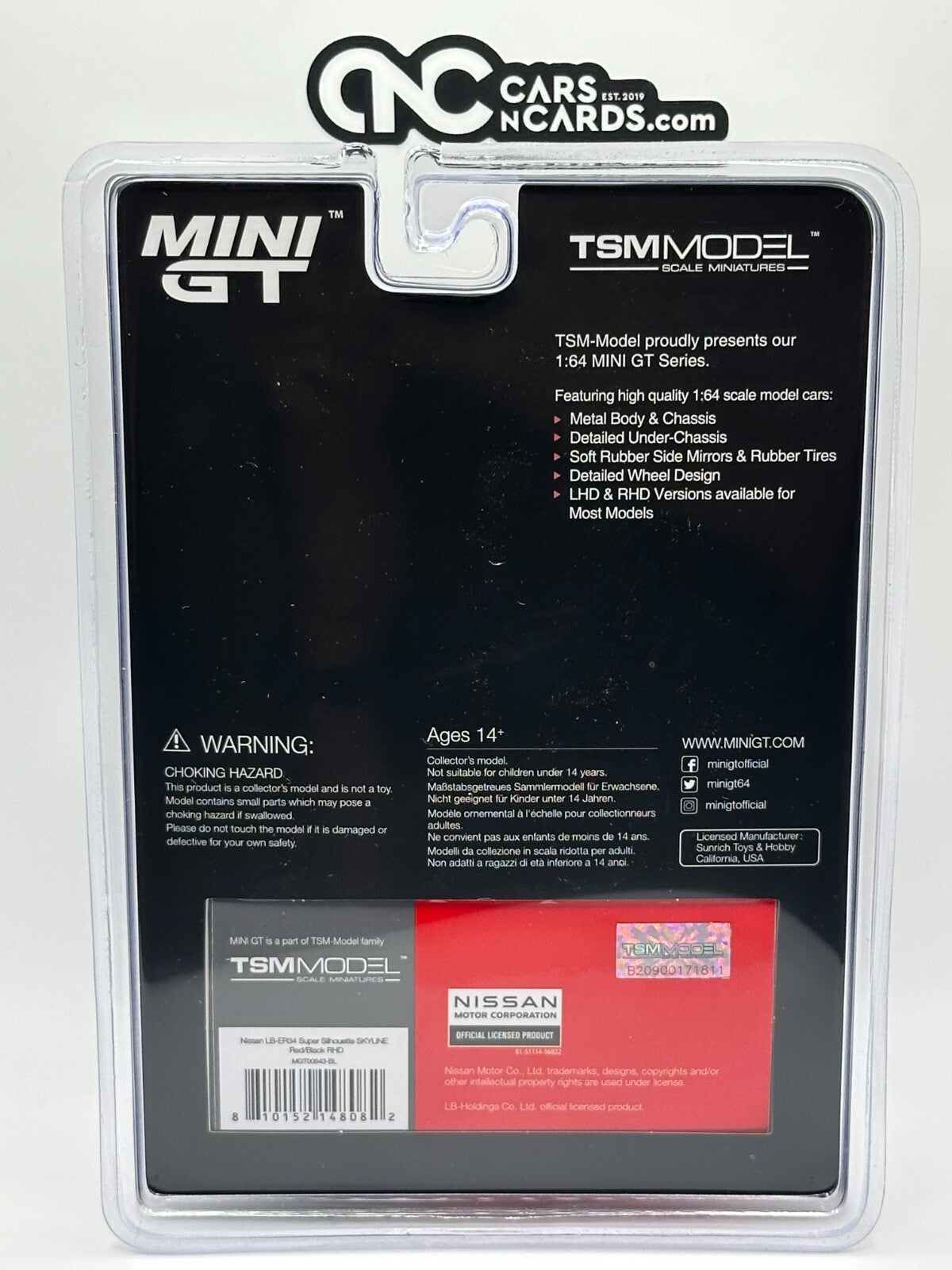 Mini GT 1:64 Nissan LB-ER34 Liberty Walk Super Silhouette SKYLINE – Red/Black