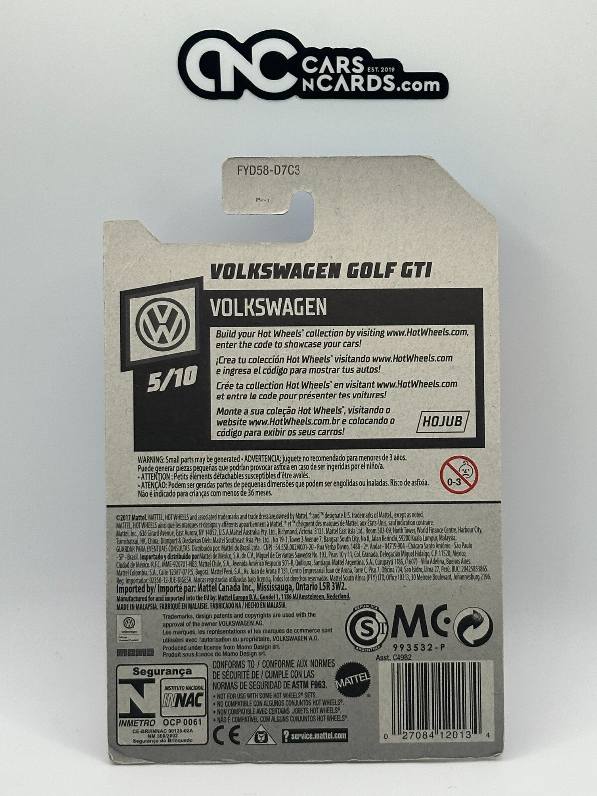 2019 Hot Wheels Volkswagen 5/10 Volkswagen Golf GTI Red (Soft Corners)