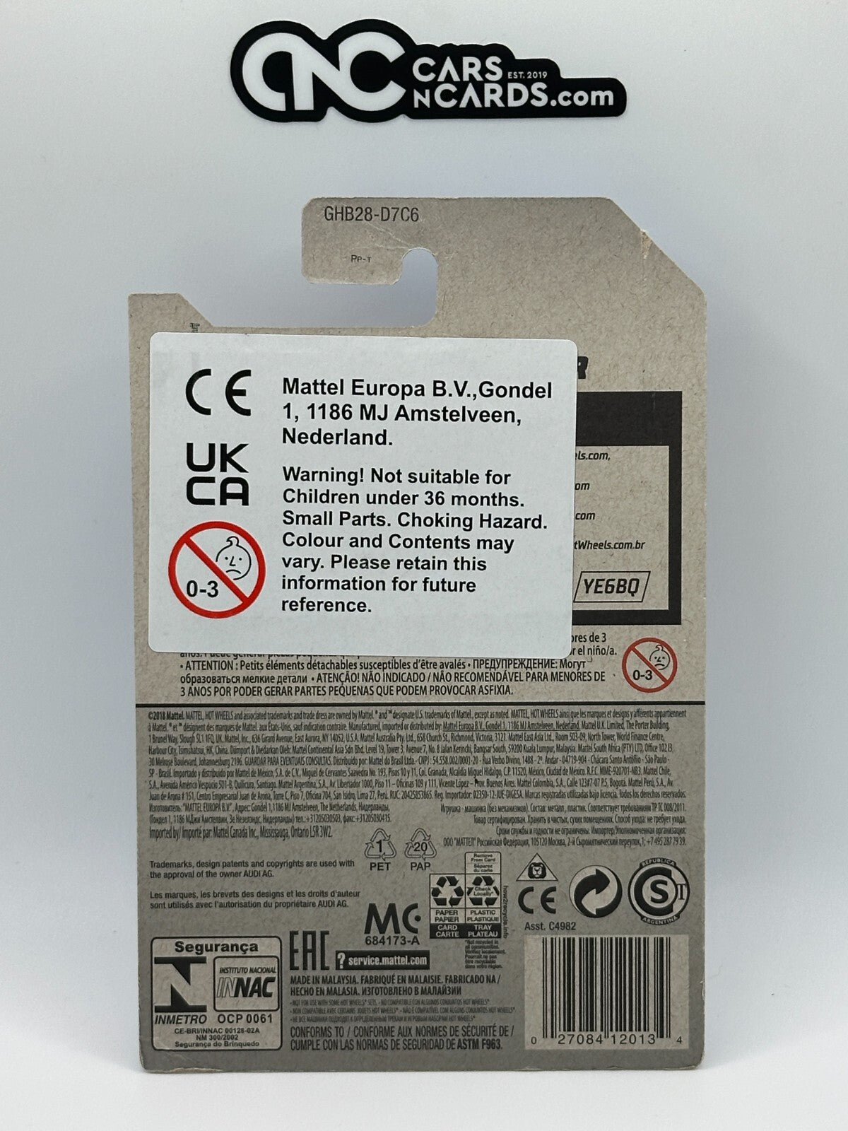 2019 Hot Wheels Factory Fresh 1/10 2019 Audi R8 Spyder White