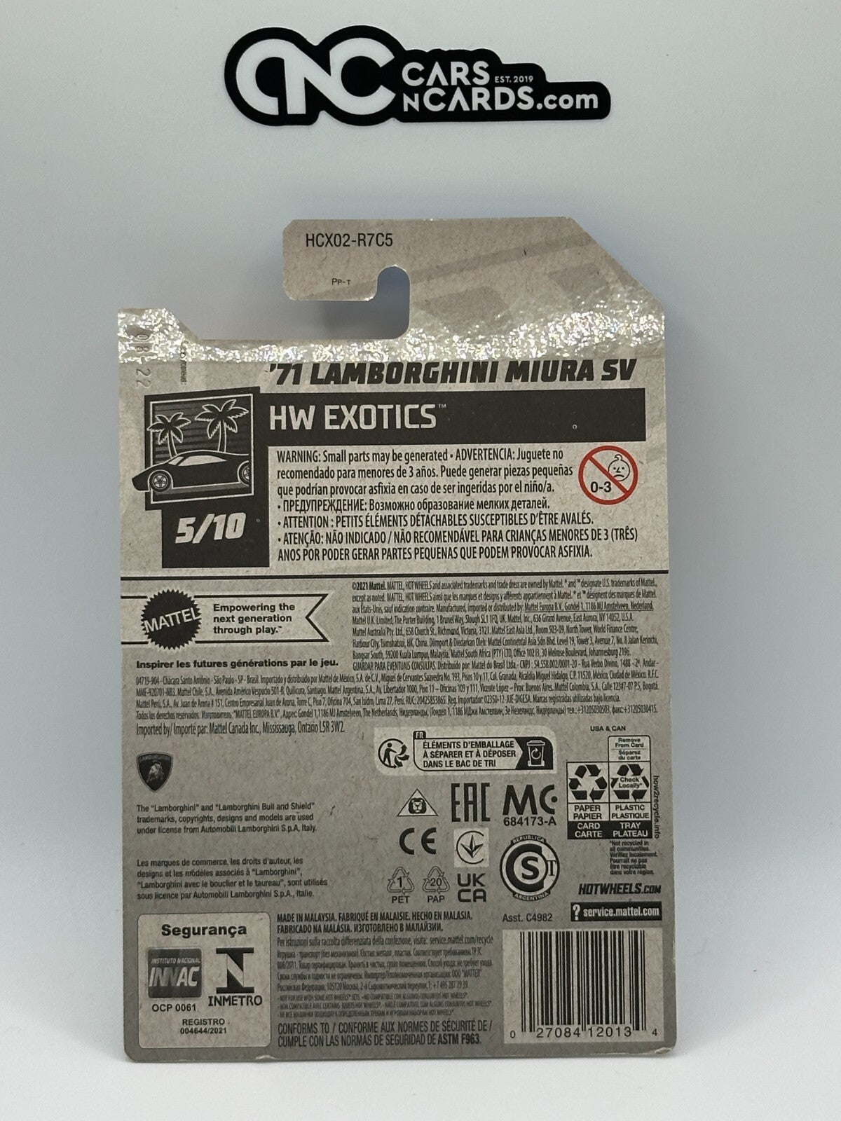 2022 Hot Wheels HW Exotics '71 Lamborghini Miura SV Blue