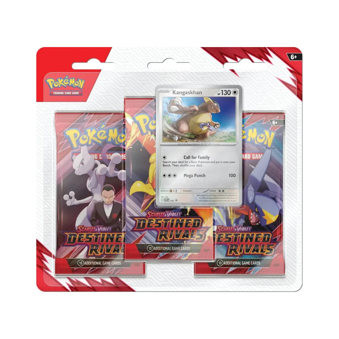 Pokemon Scarlet & Violet Destined Rivals 3 Pack Blister Kangaskhan Sealed