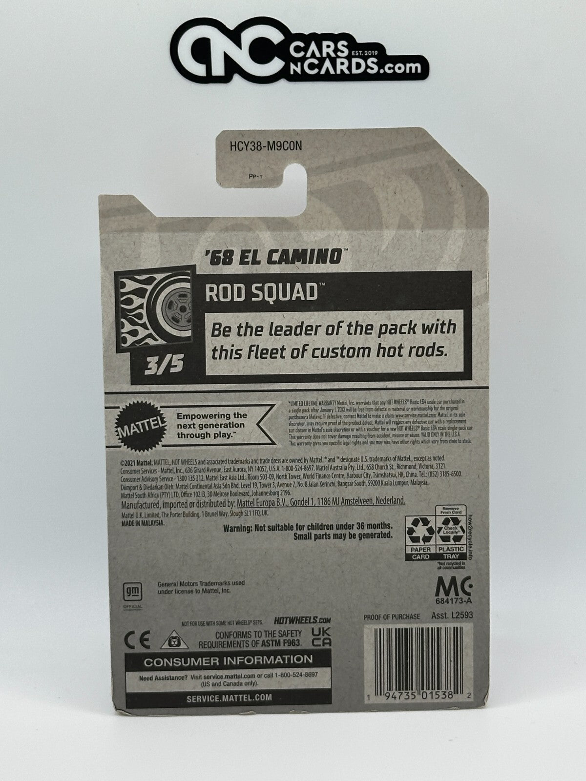 2022 Hot Wheels RLC Factory Sealed Rod Squad Zamac '68 El Camino (Soft Corners)