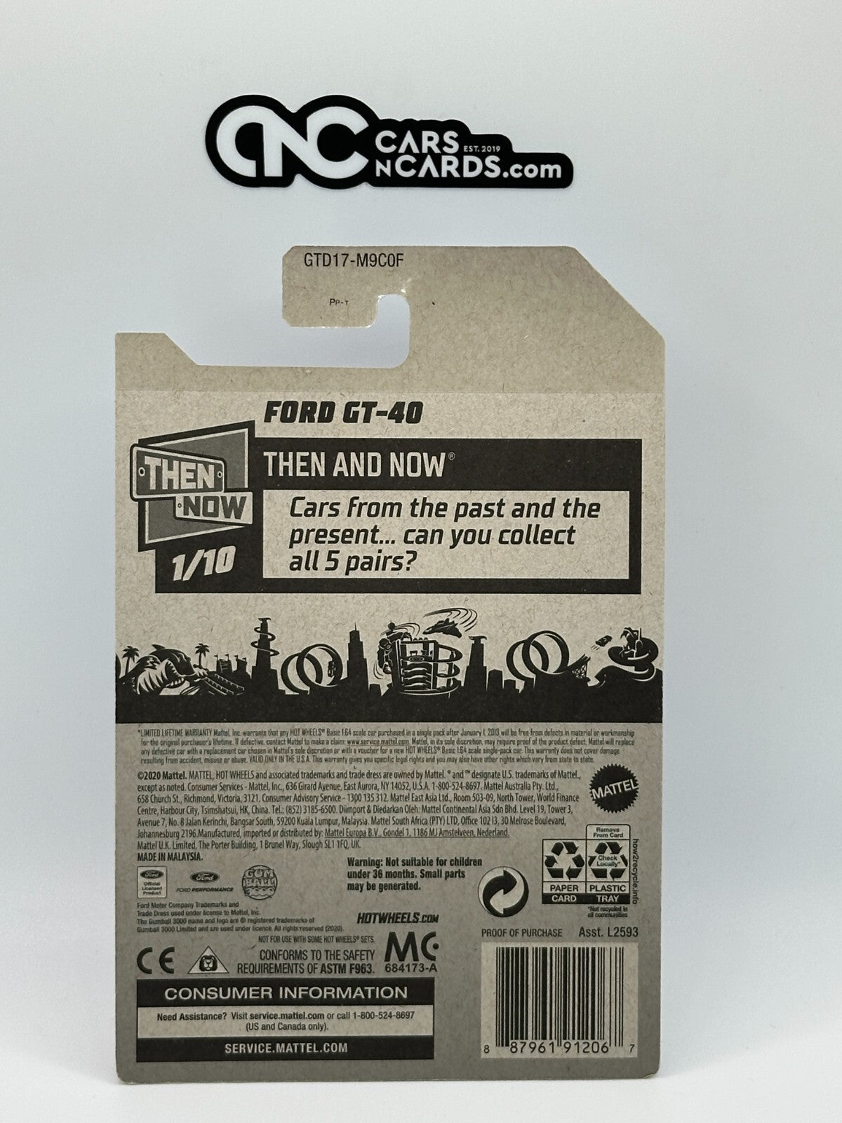 2021 Hot Wheels Then and Now 1/10 Ford GT-40 Zamac