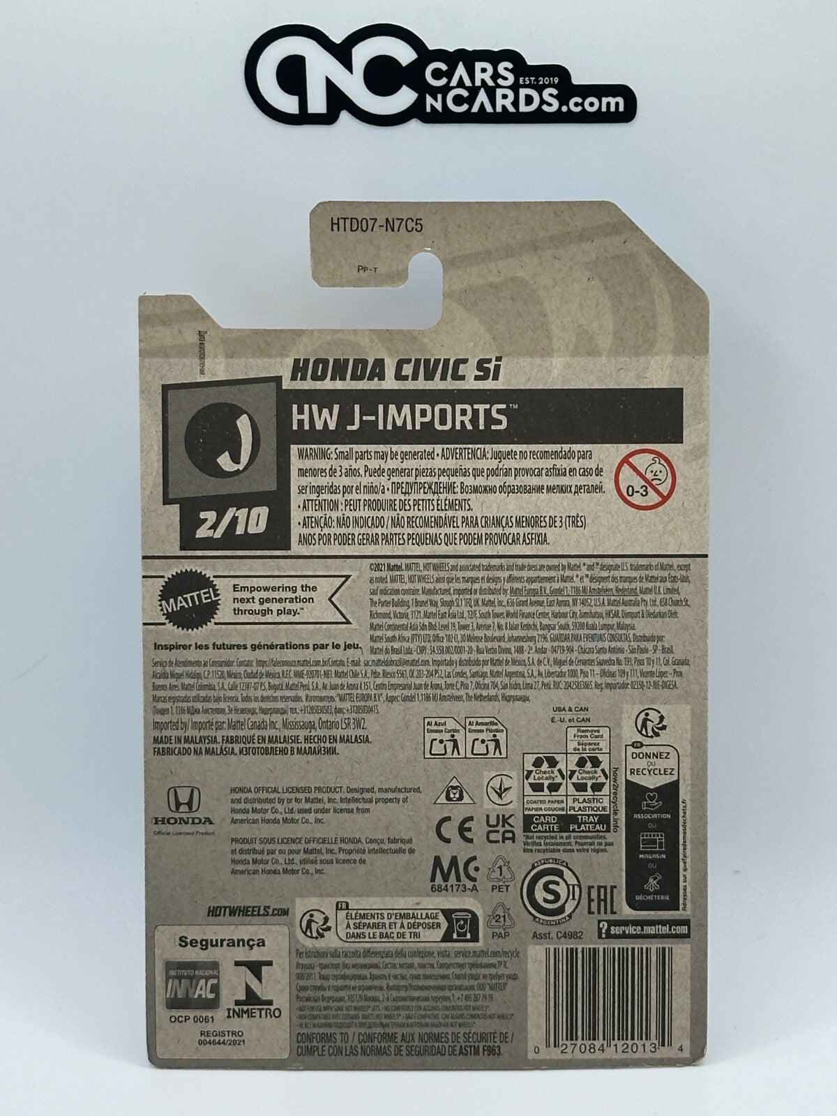 2024 Hot Wheels HW J-Imports 2/10 Honda Civic SI White