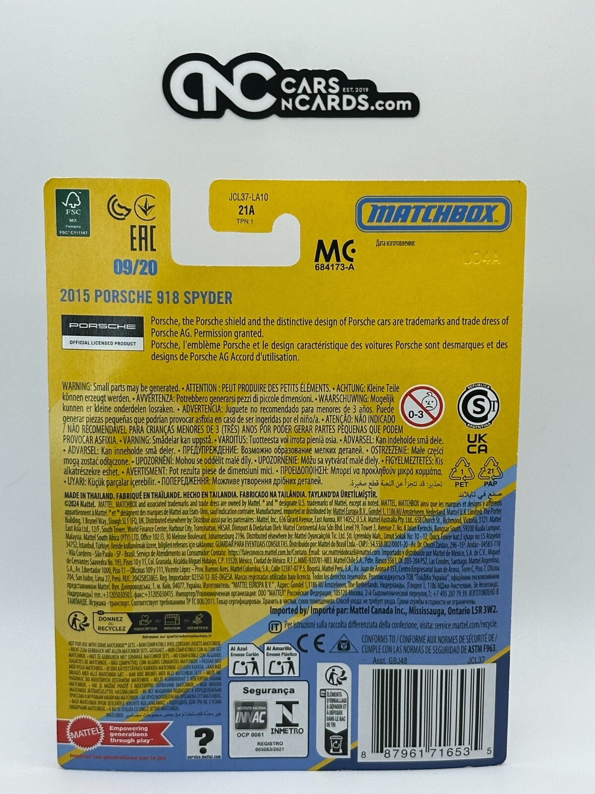 2025 Matchbox Collectors 09/20 2015 Porsche 918 Spyder