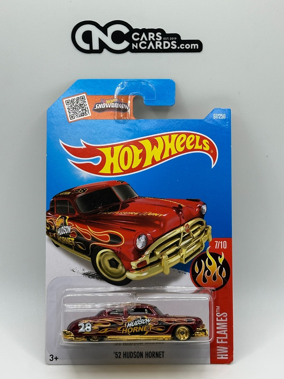 2016 Hot Wheels HW Flames Super Treasure Hunt '52 Hudson Hornet (Small Crease)