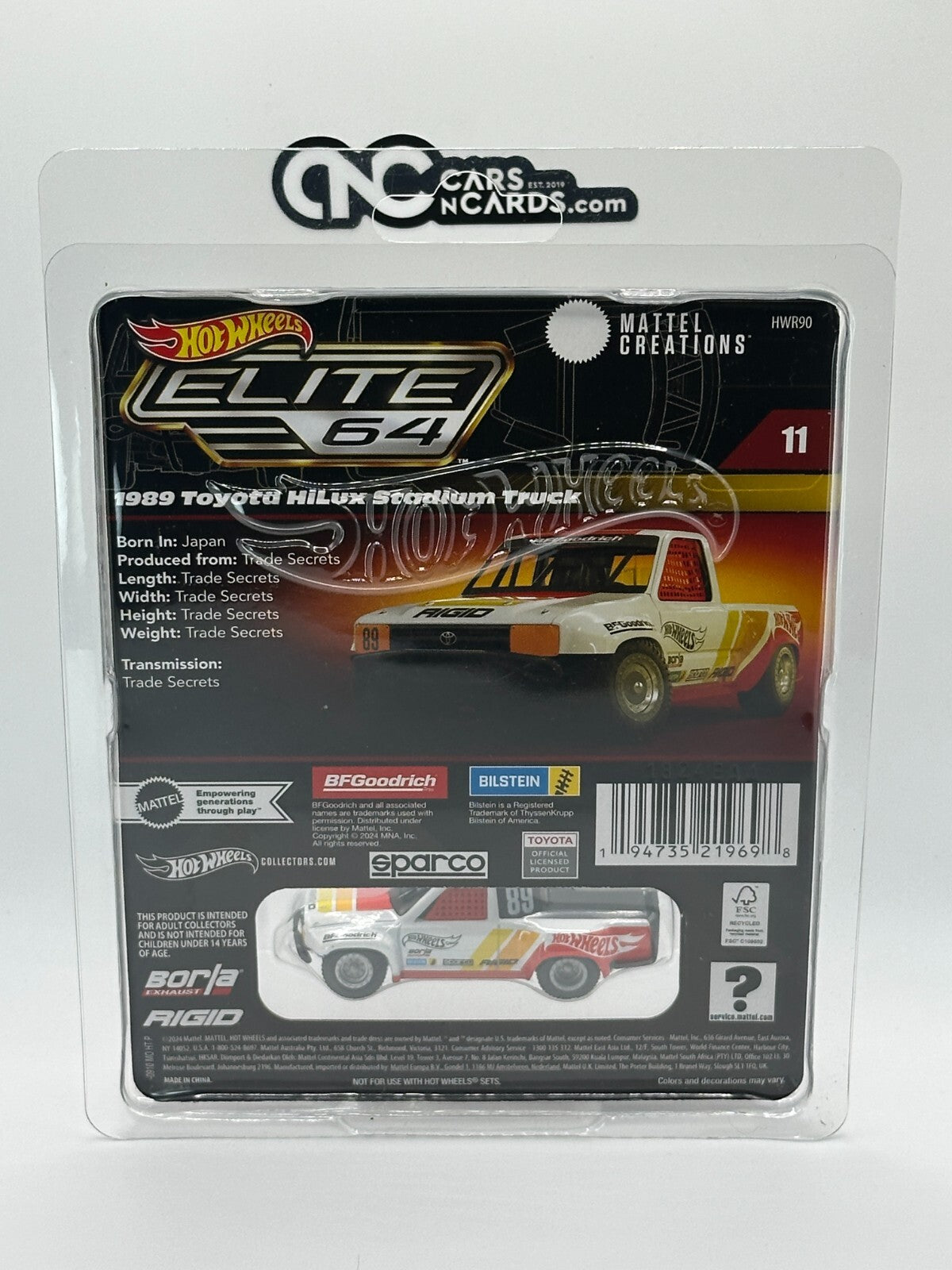 2024 Hot Wheels RLC Mattel Creations Elite 64 1989 Toyota HiLux Stadium Truck