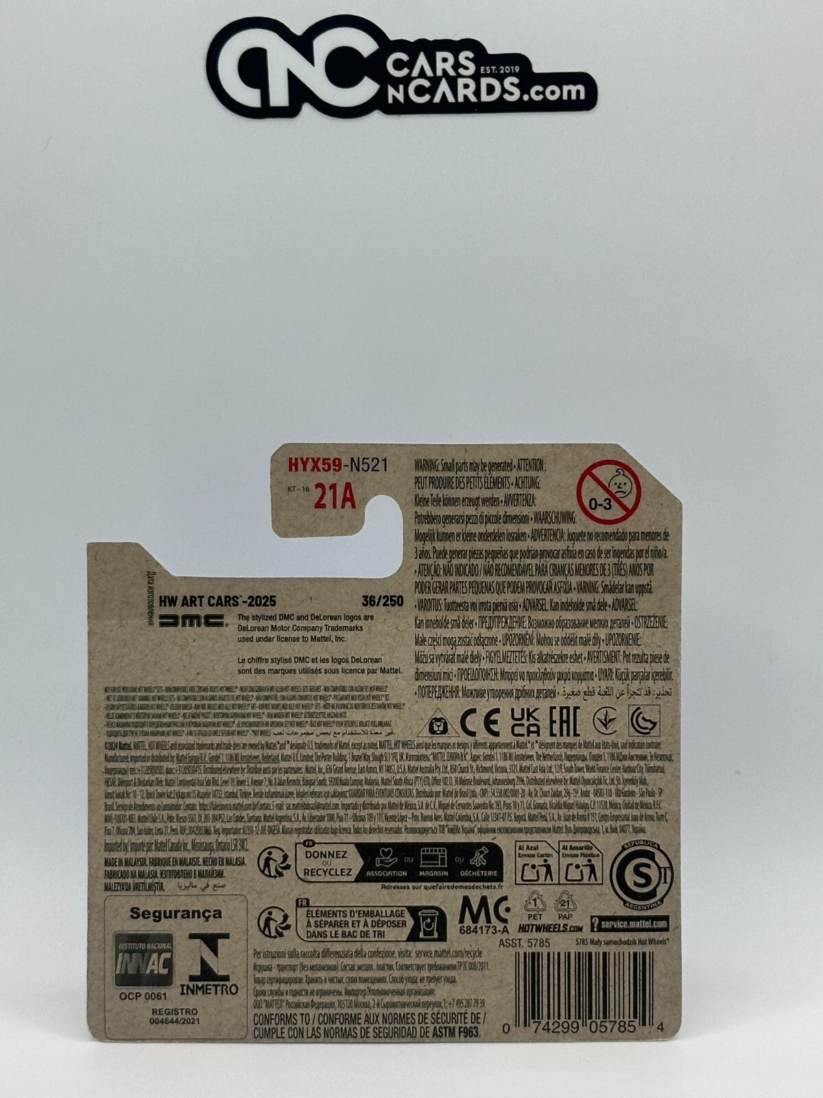 2025 Hot Wheels HW Art Cars 5/10 DMC Delorean Short Card